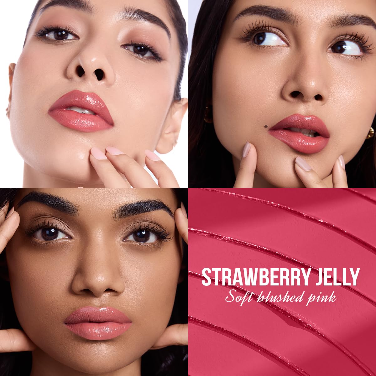 Staze Y.U.M.M.Y Lip Gloss Balm | 3-in-1 Gloss + Tint + Balm | High-Shine Glossy Finish | With SPF 15 | Non-sticky Formula with Hyaluronic Acid & Shea Butter | 04 Strawberry Jelly | 2g