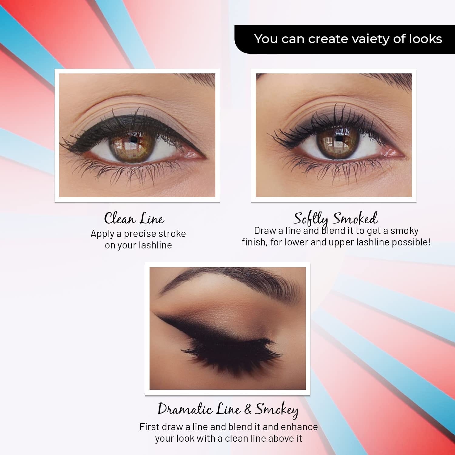 Lenphor - Smudge Me Eye Pencil Comes With Eyeliner & Eyeshadow, Long Lasting Eye Makeup Precision Tip For Professional Strokes Intense Look Smooth Application Matte Finish