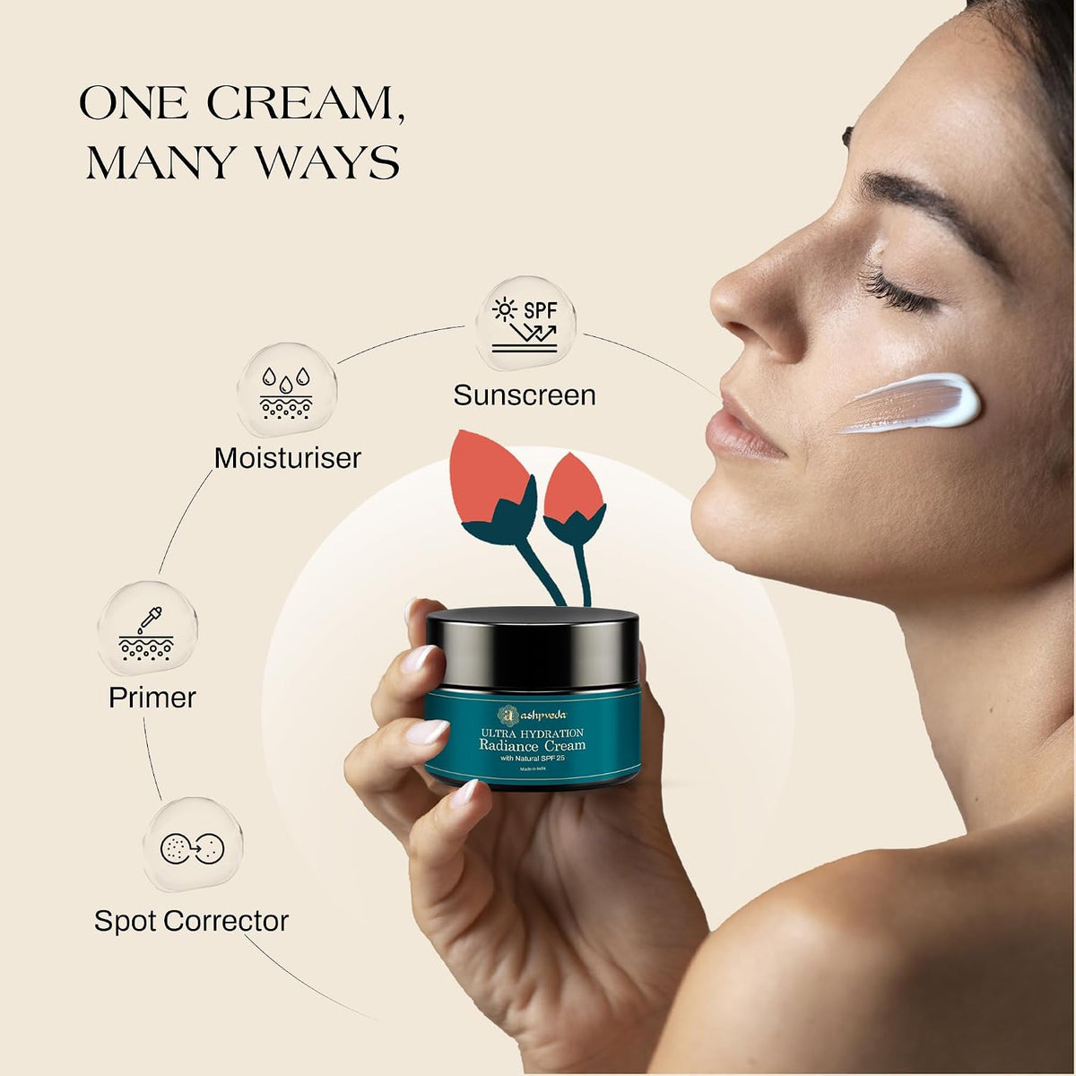 Ashpveda Day Cream with Natural SPF 25 PA+++ with Sun Protection (30gm) 30 g (Pack of 1)