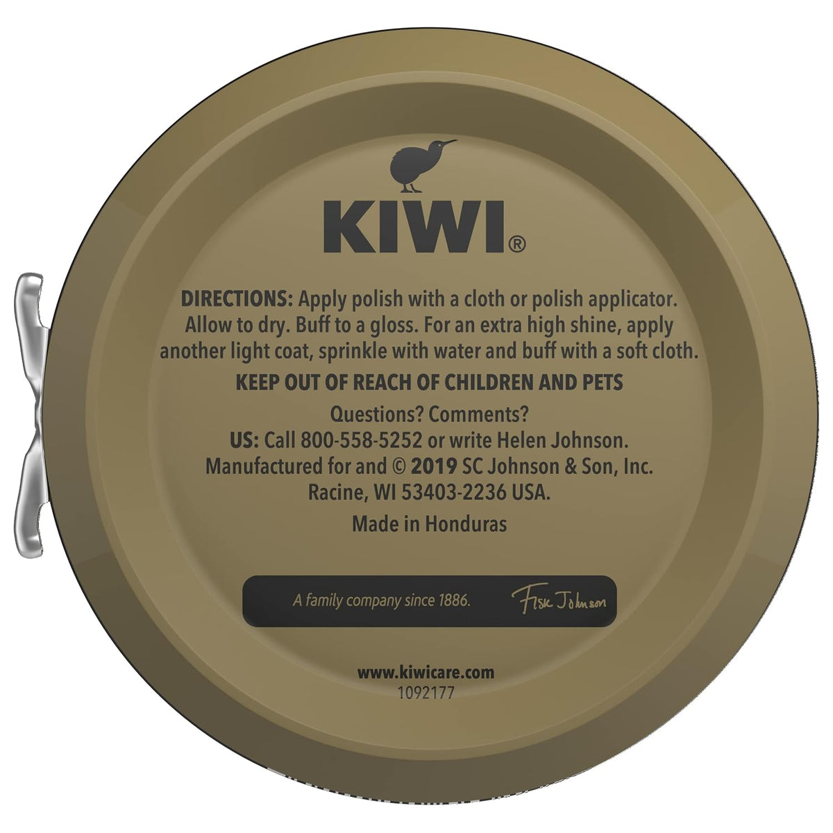 KIWI Shoe Polish, Black, 1 Metal Tin, 2.5 oz