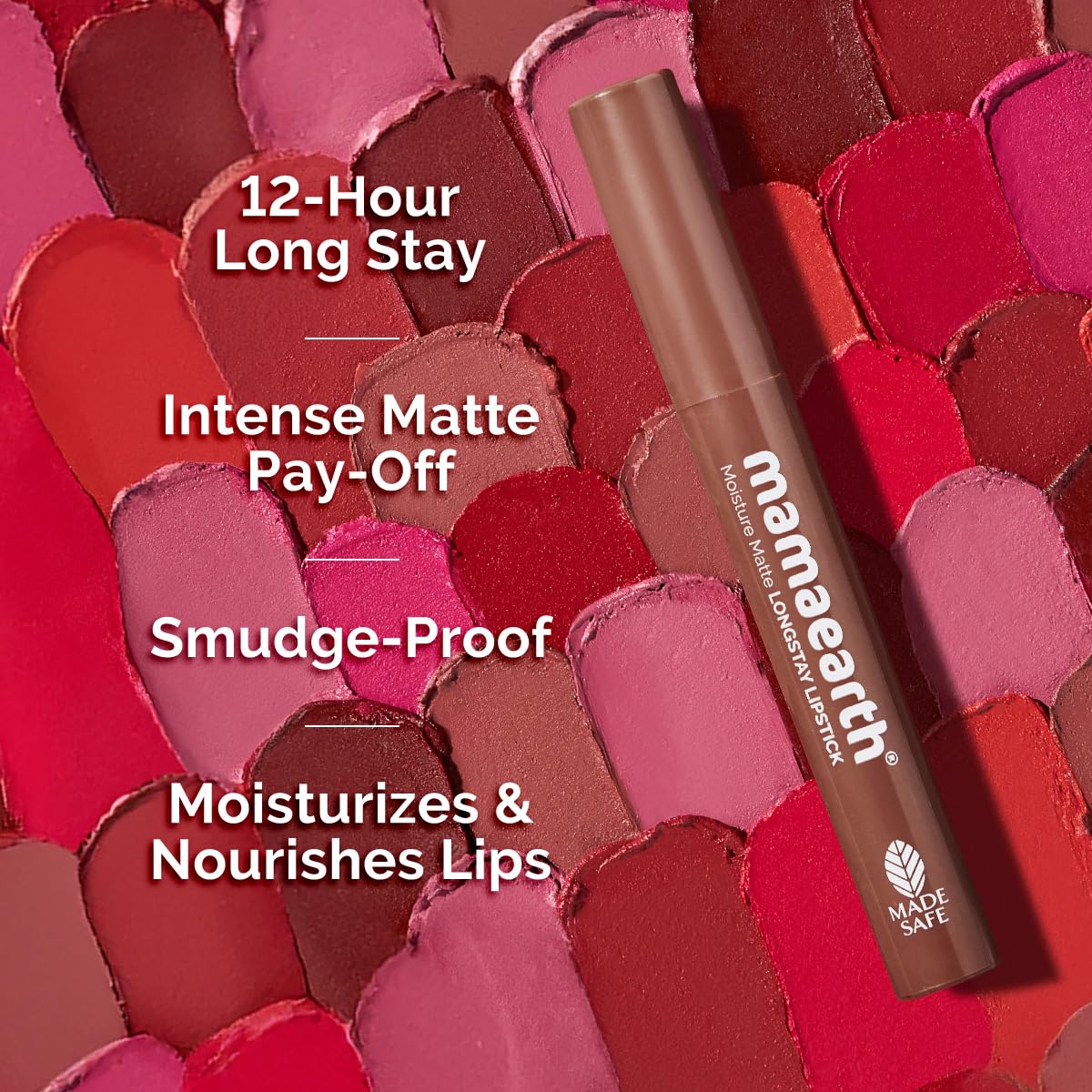 Mamaearth Moisture Matte Lipstick (05 - Espresso Brown) | Infused with Vitamin E | 12-Hour Long Stay & 8-Hour Moisture Lock | Cruelty-Free & Smudge-Proof | 0.07 Oz/2g