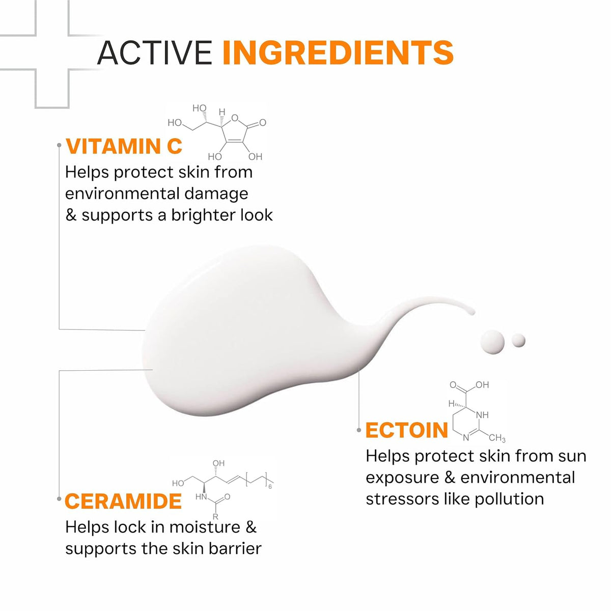 DERMATOUCH C-Defense SPF 50 PA++++ Fluid Sunscreen with Vitamin C & Ceramides | Broad Spectrum | For Premature Aging, Dullness & Sunburn | Zero White Cast | Lig