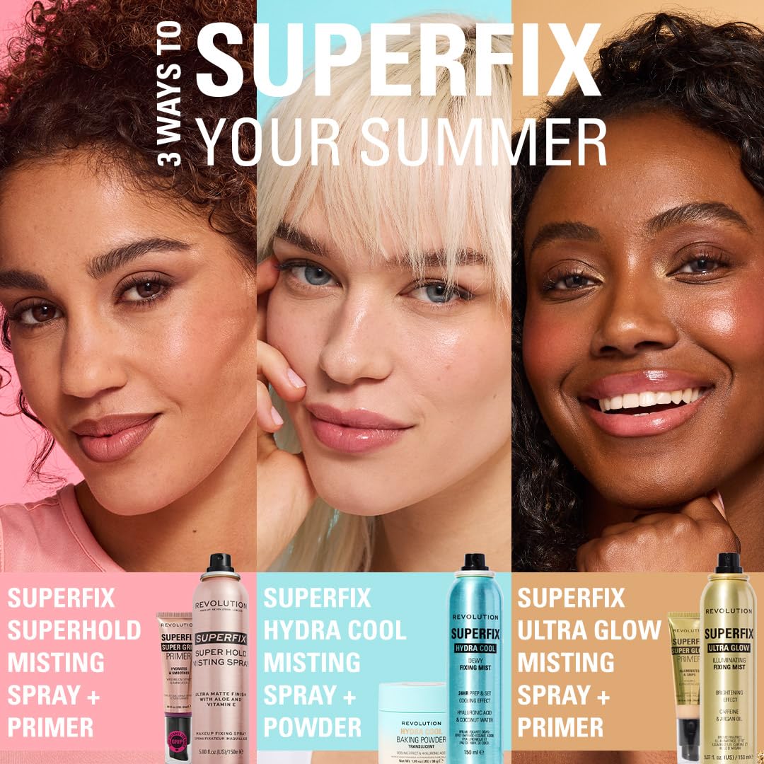Makeup Revolution London Makeup Fixing Spray,(Super Fix Misting Spray) Professional Makeup Fixer Spray for Face makeup|With Aloe Vera and Vitamin-E|Light weight, quick dry makeup Setting spray-150 ml