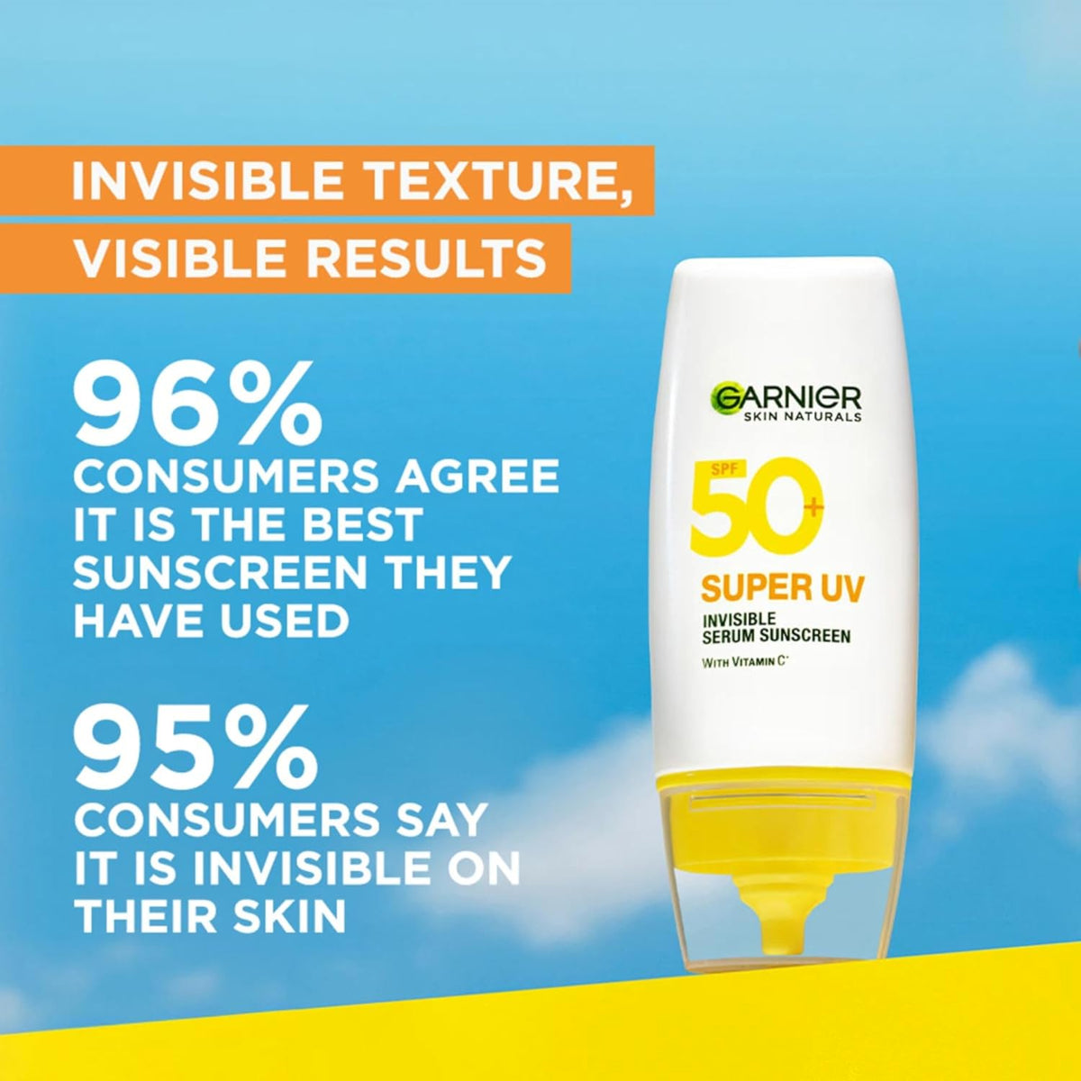 Garnier Super UV Invisible Serum Sunscreen SPF 50 PA++++ UVA/B, 30ml 30 ml (Pack of 1)