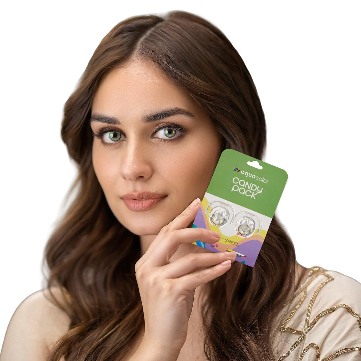 Aqualenses Aquacolor Envy Green Candy Pack Zero Power Colored Lenses (2 Lens/Box)