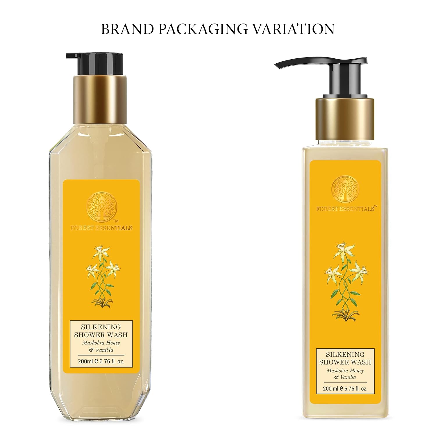 Forest Essentials Silkening Shower Wash Mashobra Honey & Vanilla | Sulphate-Free Ayurvedic Body Wash | Softens, Scents & Hydrates Skin