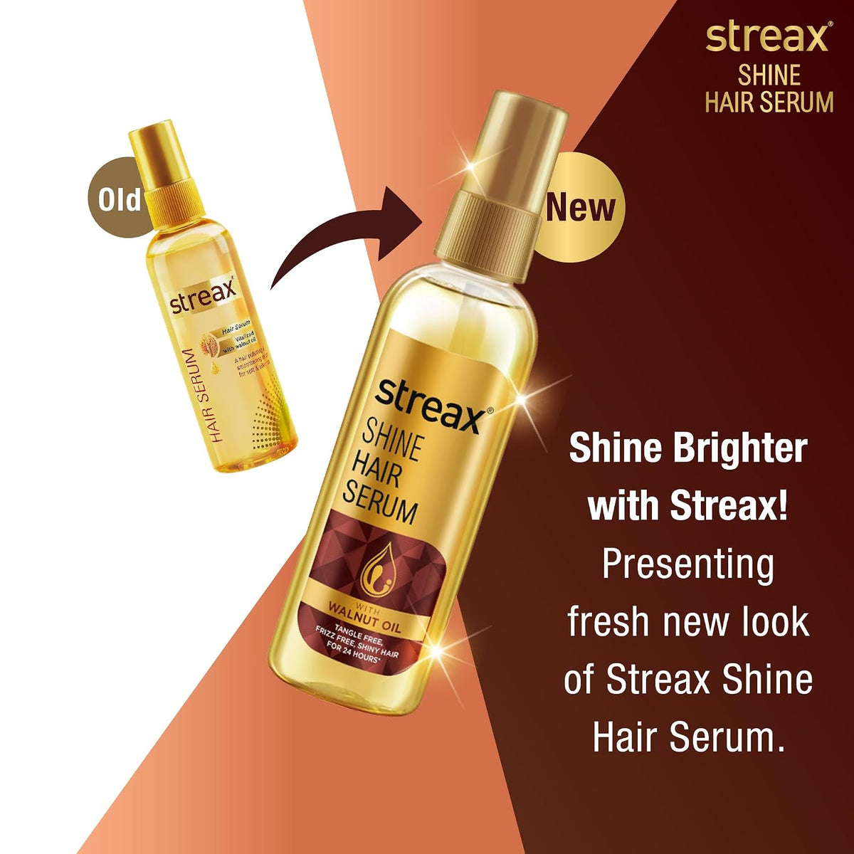 Streax Hair Serum 115 ml with Walnut for Frizzy & Dry Hair and Streax Gel Hair Colour Dark Brown 150 ml