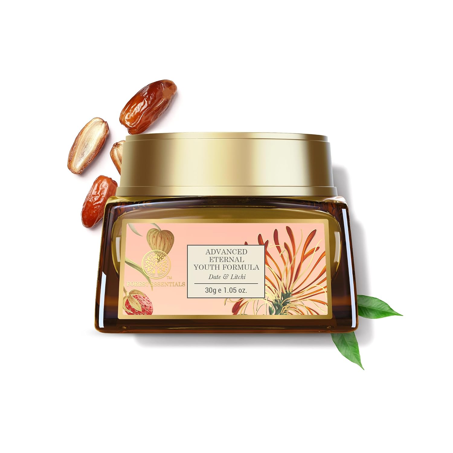 Forest Essentials Night Cream with Date & Litchi | Anti Ageing Face Moisturiser for Normal to Dry Skin | Ayurvedic Cream to Firm & Tone