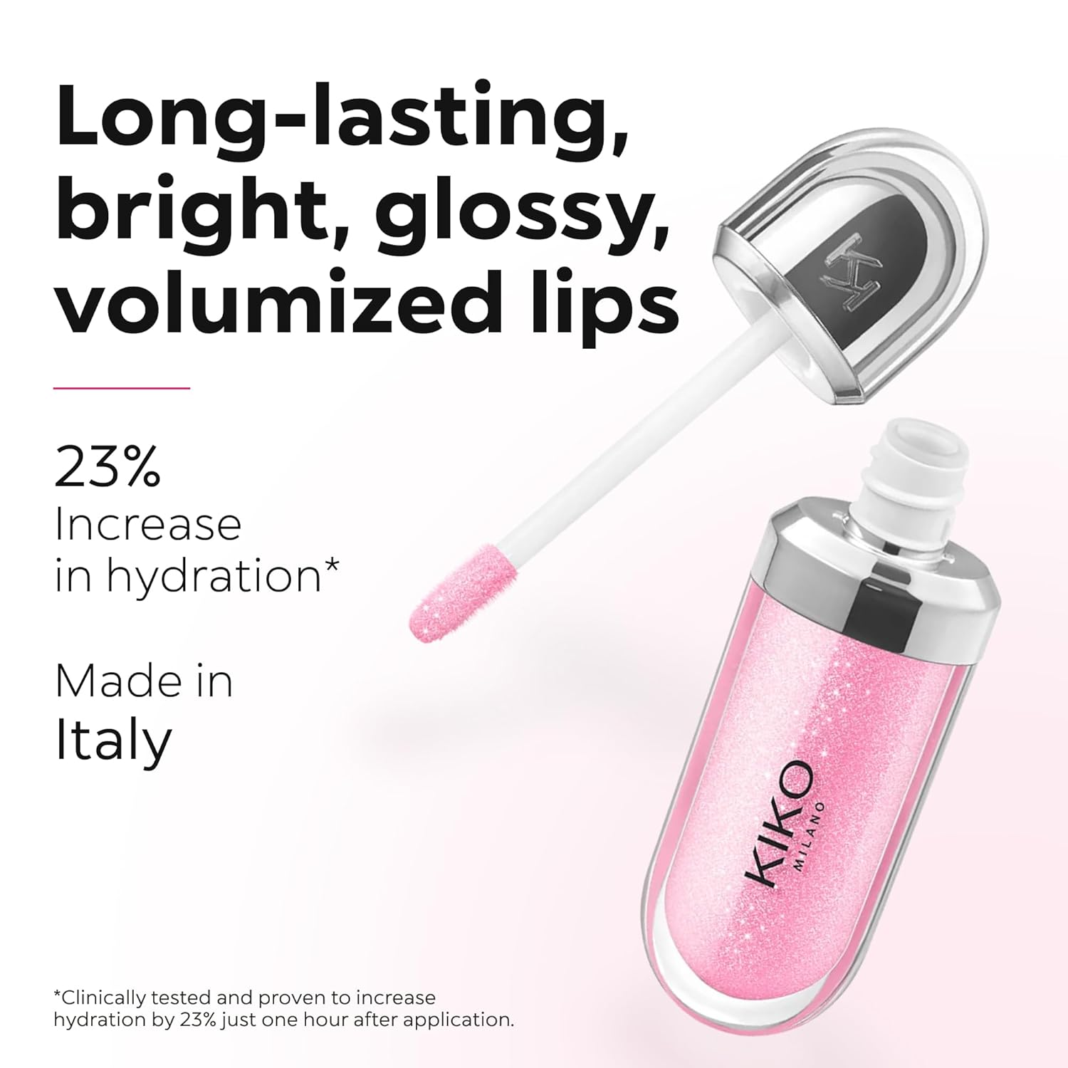 KIKO Milano 3D Hydra Lip Gloss – High Shine, Hydrating, Plumping, Non-Sticky, Moisturizing Lip Makeup Color:34 Pearly Blood Orange