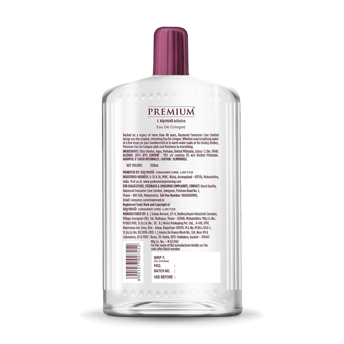 Premium Eau de cologne, 200ml 200 ml (Pack of 1)