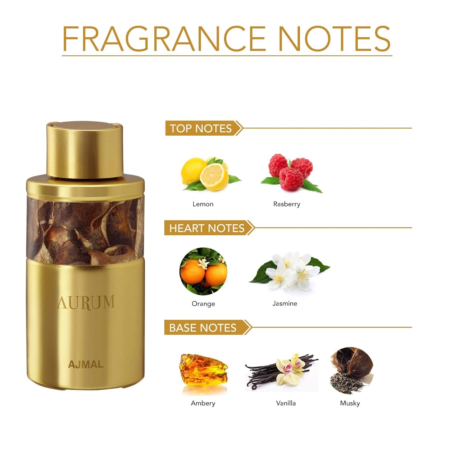 Ajmal - Aurum Attar | Fruity & Floral Fragrance (10mL) - Perfume - Women