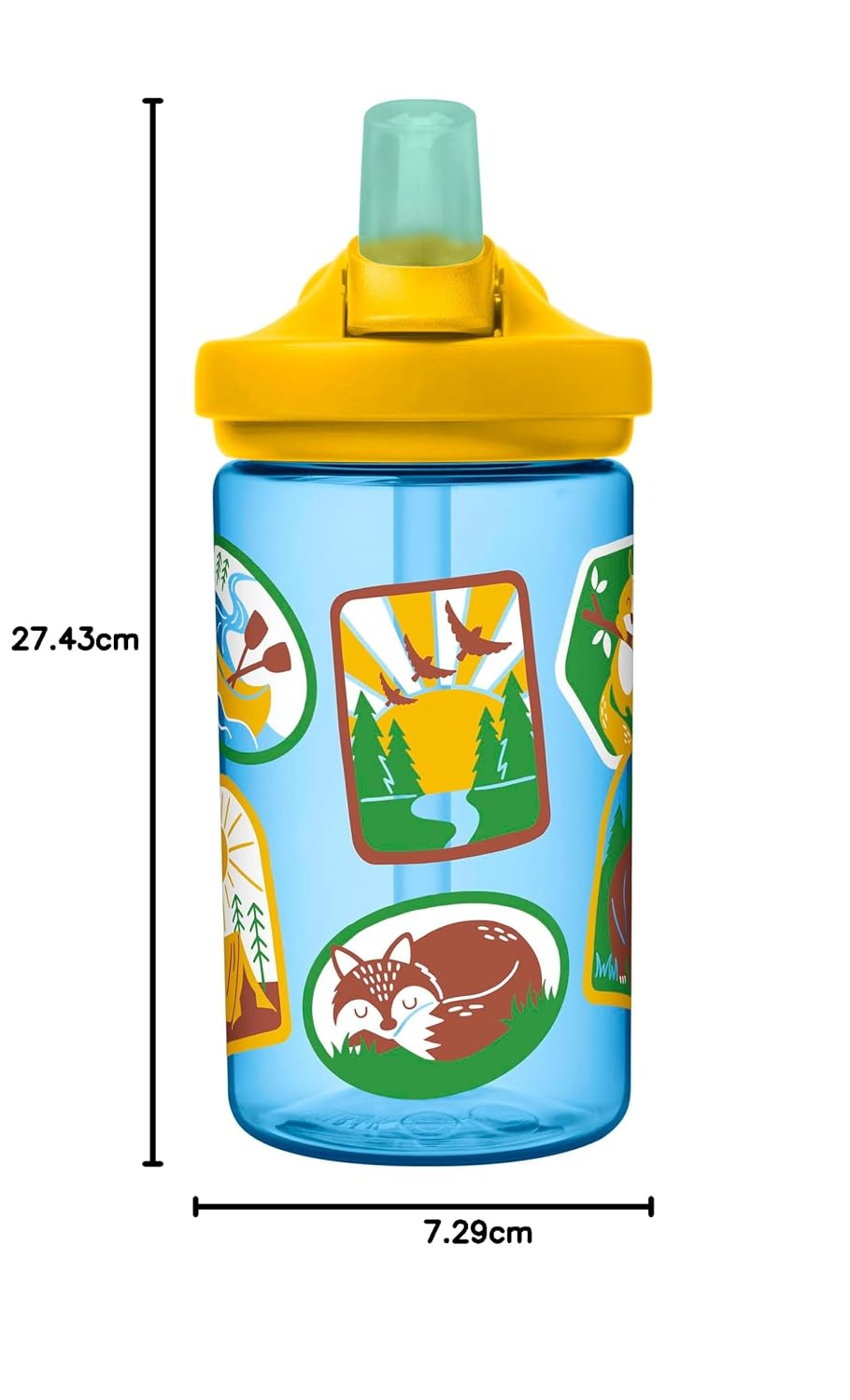 CamelBak Eddy+ Kids Bite Valve Water Bottle 14oz, Explorer Patches Explorer Patches 14 Ounces