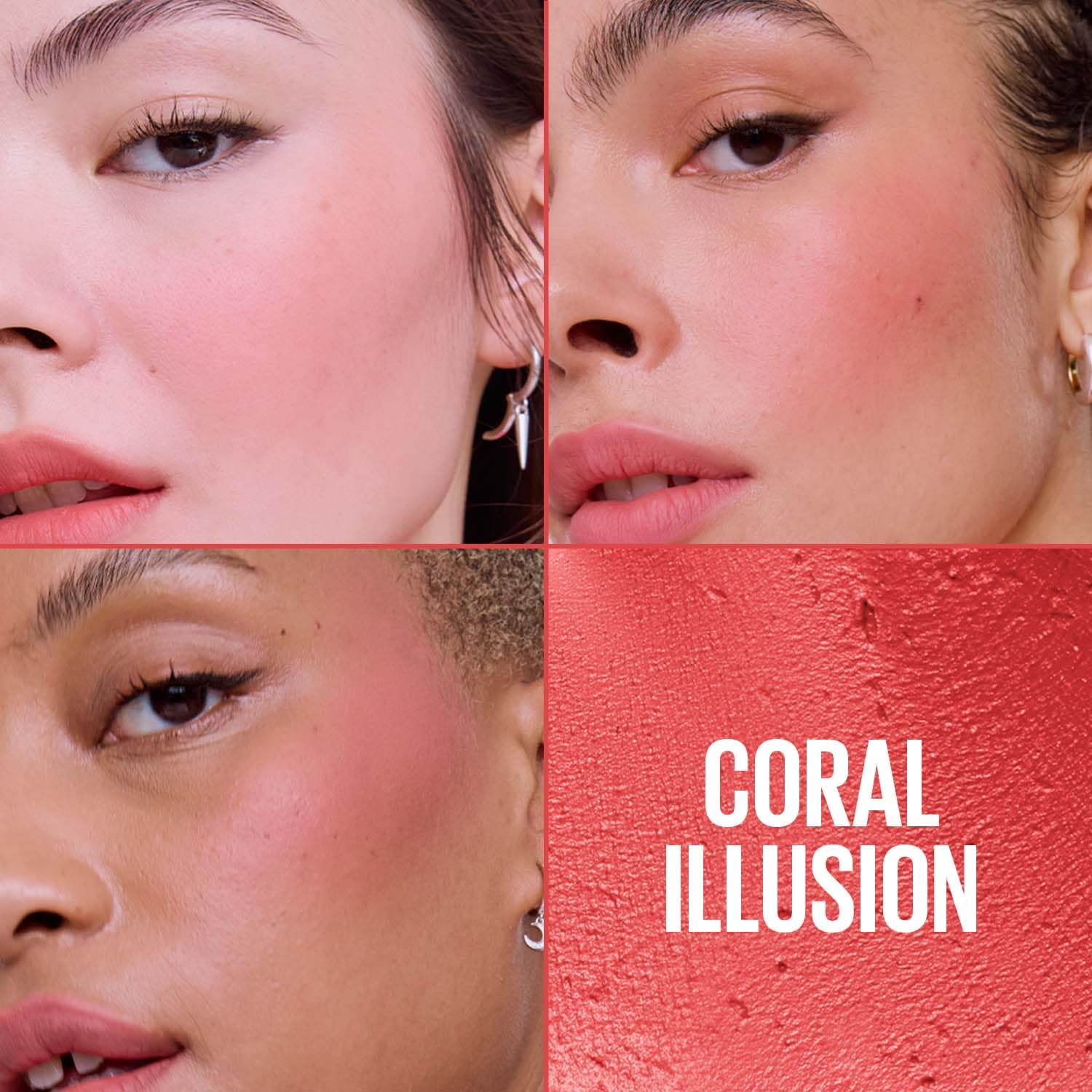 Maybelline Cloudtopia Cheek & Lip Mousse Blush | Lightweight, Pigmented Mousse in Coral Illusion, 5g