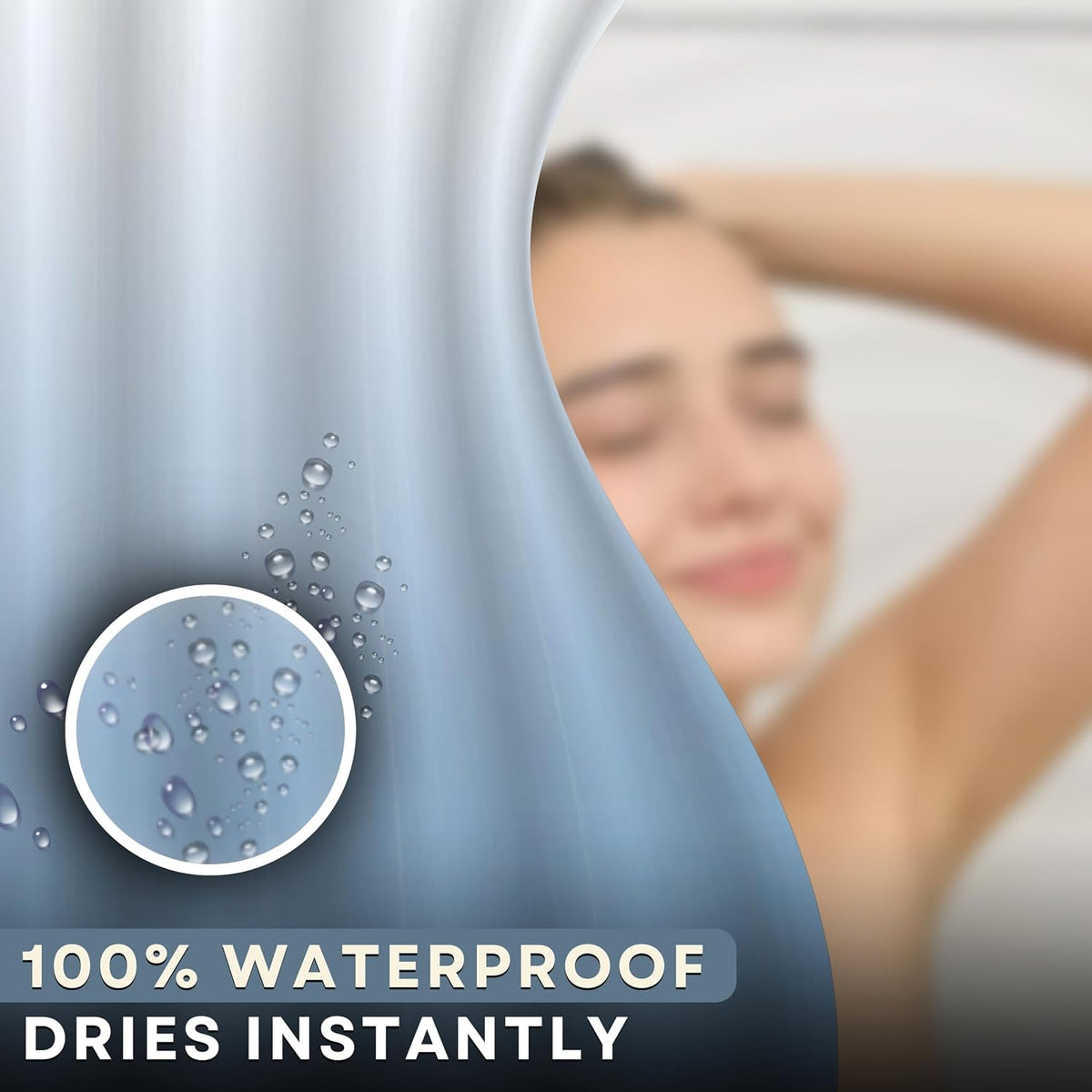 HOMETHREADS Embrace Luxury With Our 6.5 Feet Long Premium Polyester Shower Opaque Curtain With 12 Hooks For A Lavish Bathroom Ambiance | Stylish, Splendid, And