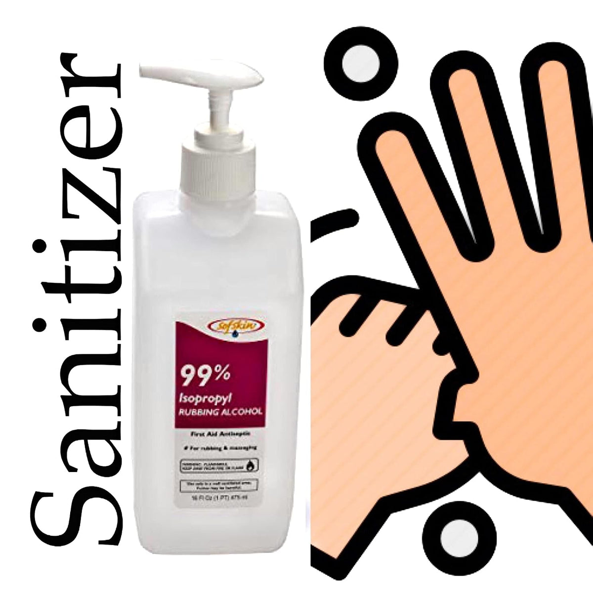 (American Brand) 70% ISO PROPYL ALCOHOL 475 ML WITH SIPHON