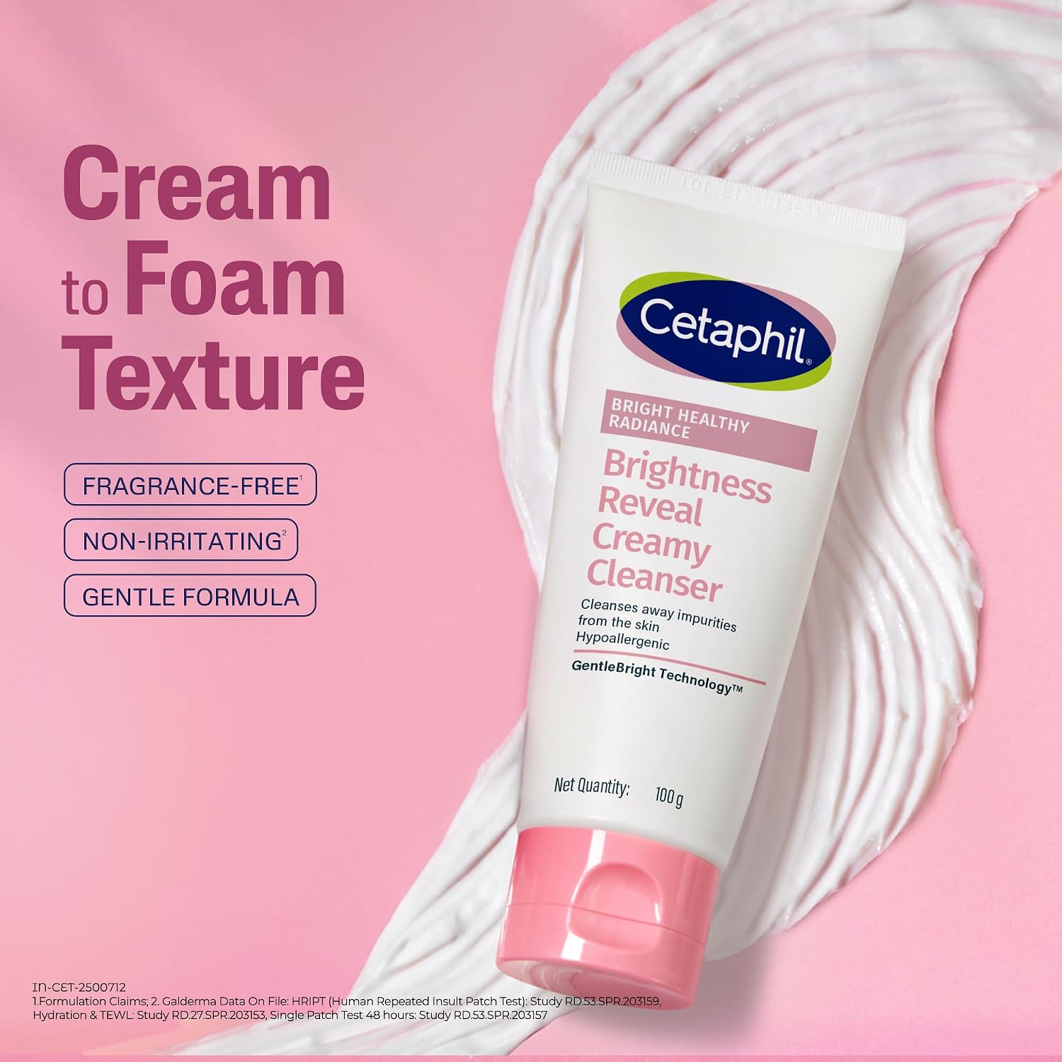 Cetaphil Brightness Reveal Creamy Cleanser - 100 g| Brightening Face Wash for Uneven Skin Tone| Niacinamide, Sea Daffodil| Fragrance Free| Dermatologist Recommended