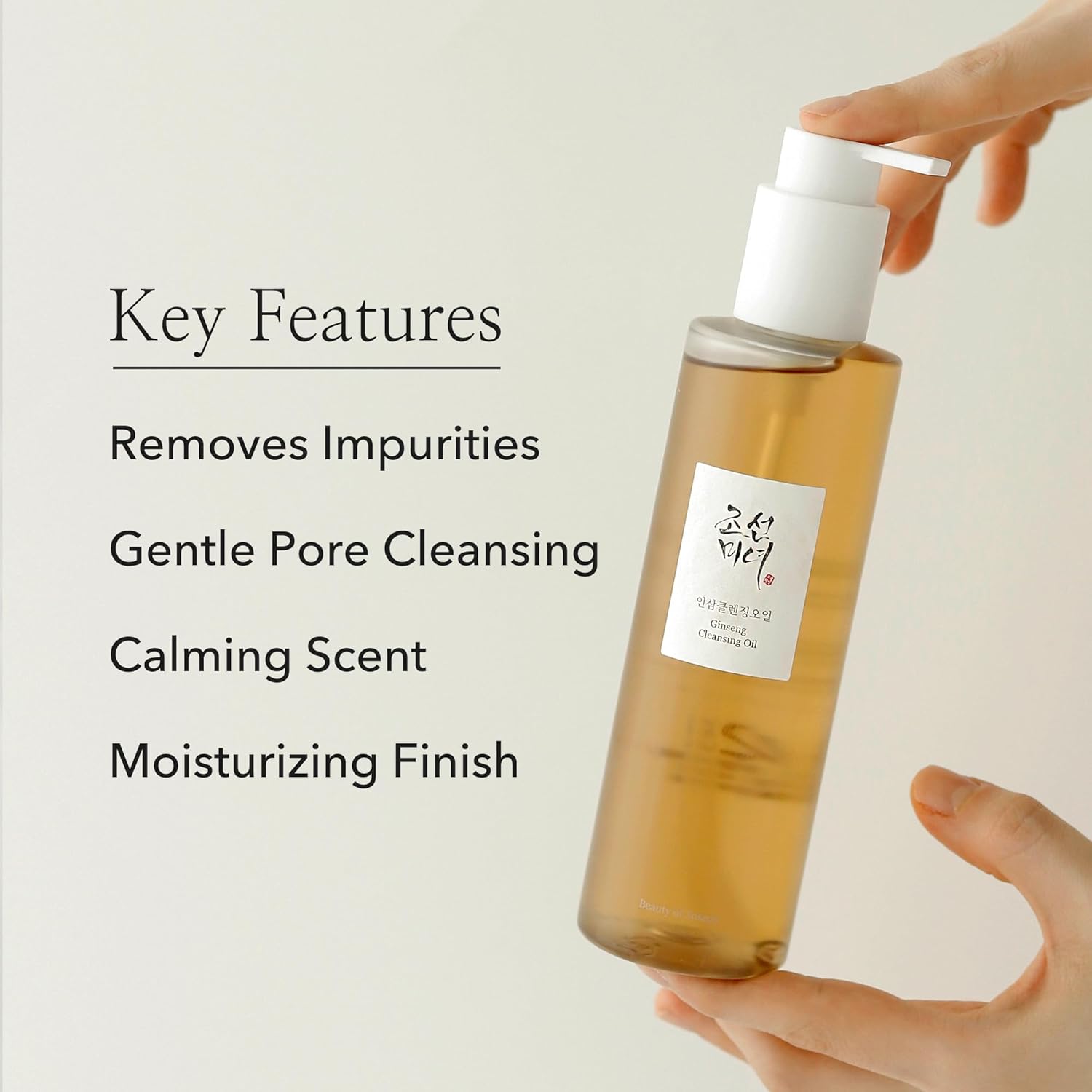Beauty of Joseon Ginseng Cleansing Oil 210ml, Korean Oil Cleanser for Makeup Removal, Deep Cleansing, Hydrating Skincare Routine