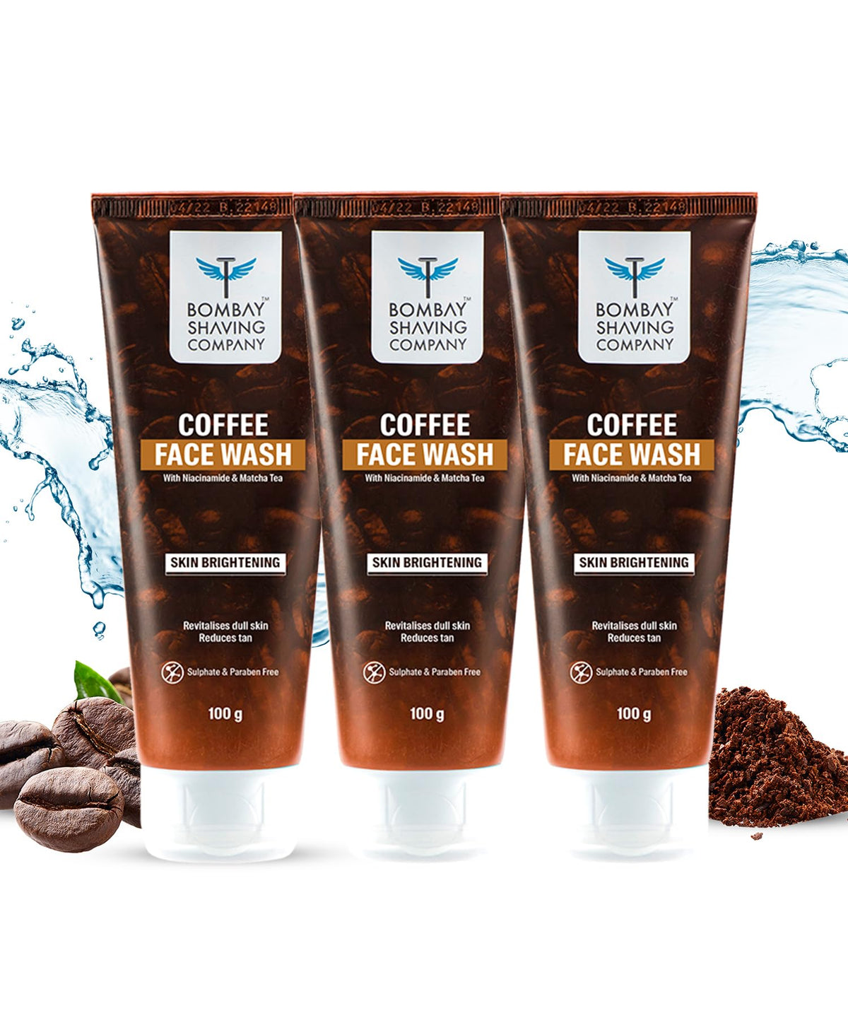 Bombay Shaving Company Coffee Face Wash for Men & Women - Deep-Cleanses, De-Tans & Blackhead Removal | Pack of 3 | Made in India