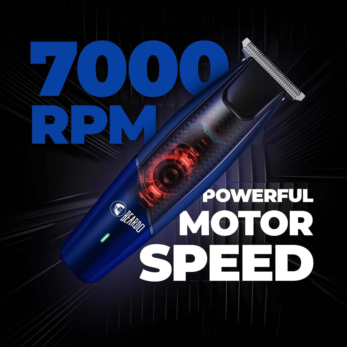 Beardo EZ Ape-X Beard Trimmer for Men | Trimmer for Gen Z | 110 Mins Runtime | 7000 RPM Powerful Motor | Multiple Length Settings | Durable Trimmer Black Apex E