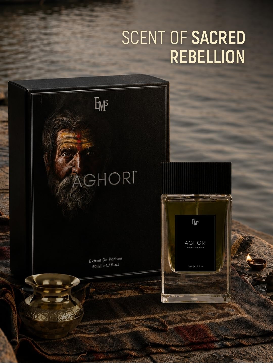 EM5 Aghori Perfume for Men | Smoky Oud, Tobacco & Leather Fragrance | Earthy Woody & Animalic Scent | 38% Extrait de Parfum | 68% Natural Absolutes & Essential
