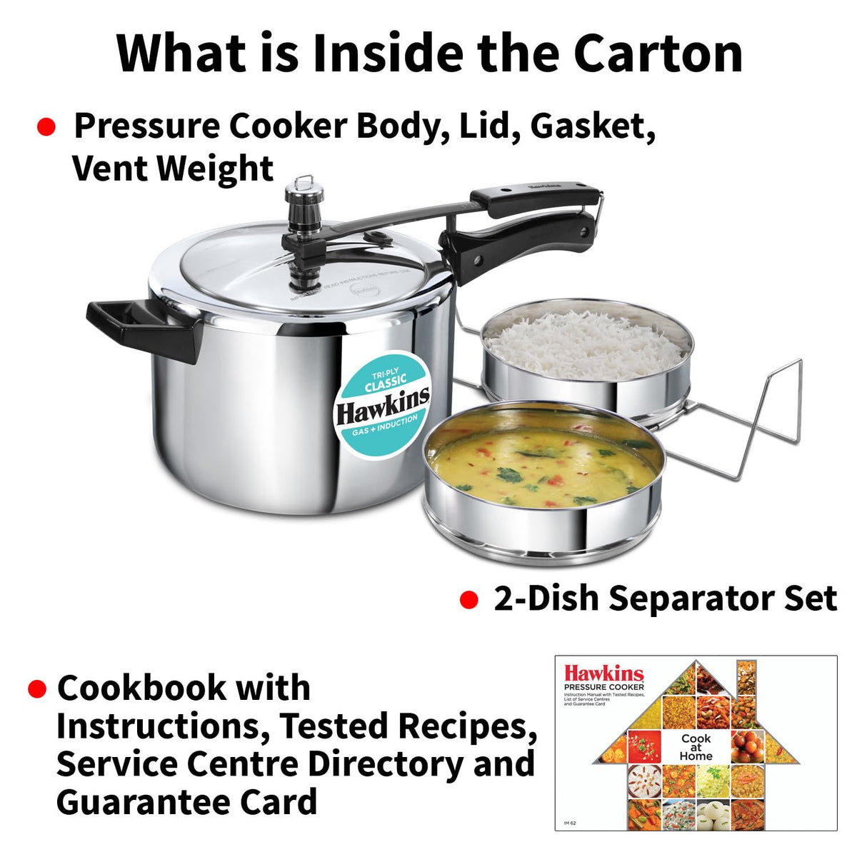 Hawkins 3 Litre Tri-Ply Pressure Cooker cum Pan, Triply Stainless Steel Inner Lid Cooker, Pan, Silver (SSTPP3) 3 Litres