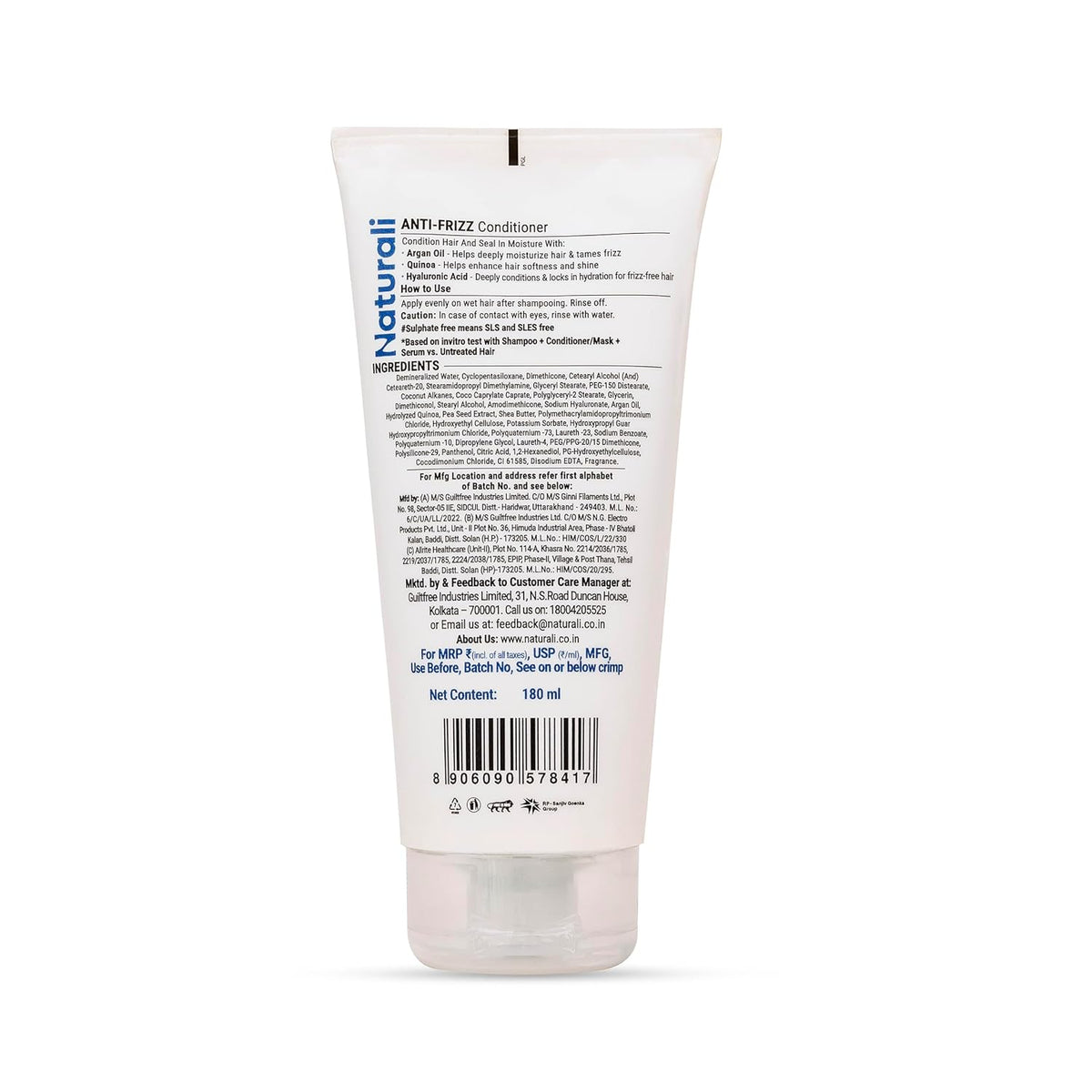 Naturali Anti-Hairfall Conditioner with Rosemary, Korean Ginseng & Biotin | Proven 4X Reduction in Hairfall from 1st Use | Promotes Hair Growth | Sulphate & Par