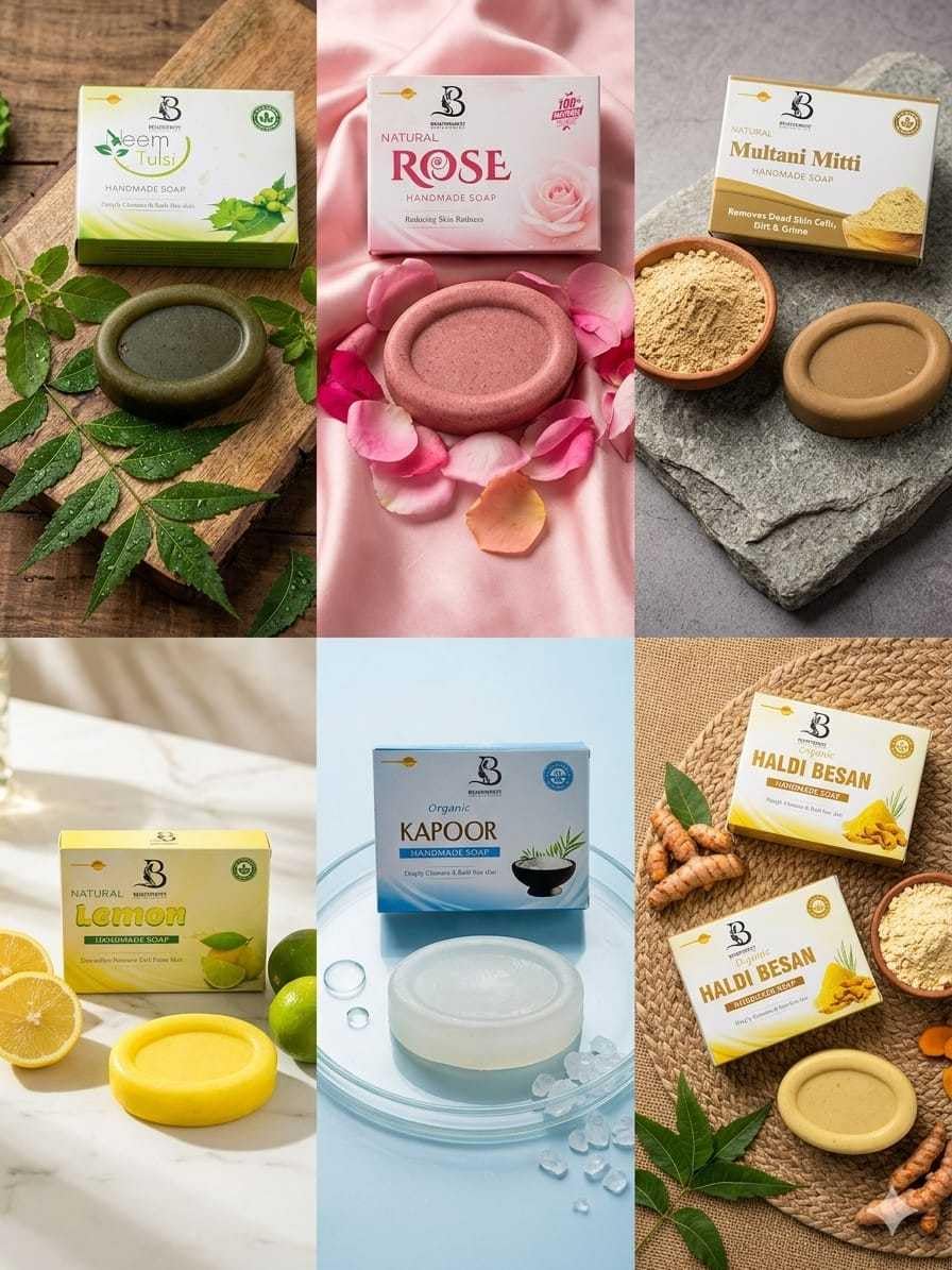 NATUREBLISS Multani Mitti Natural Handmade Soap | Herbal Bath Soap for Glowing Skin | Deep Cleansing | Moisturizing | Face & Body Soap | Soft Smooth Skin Care S