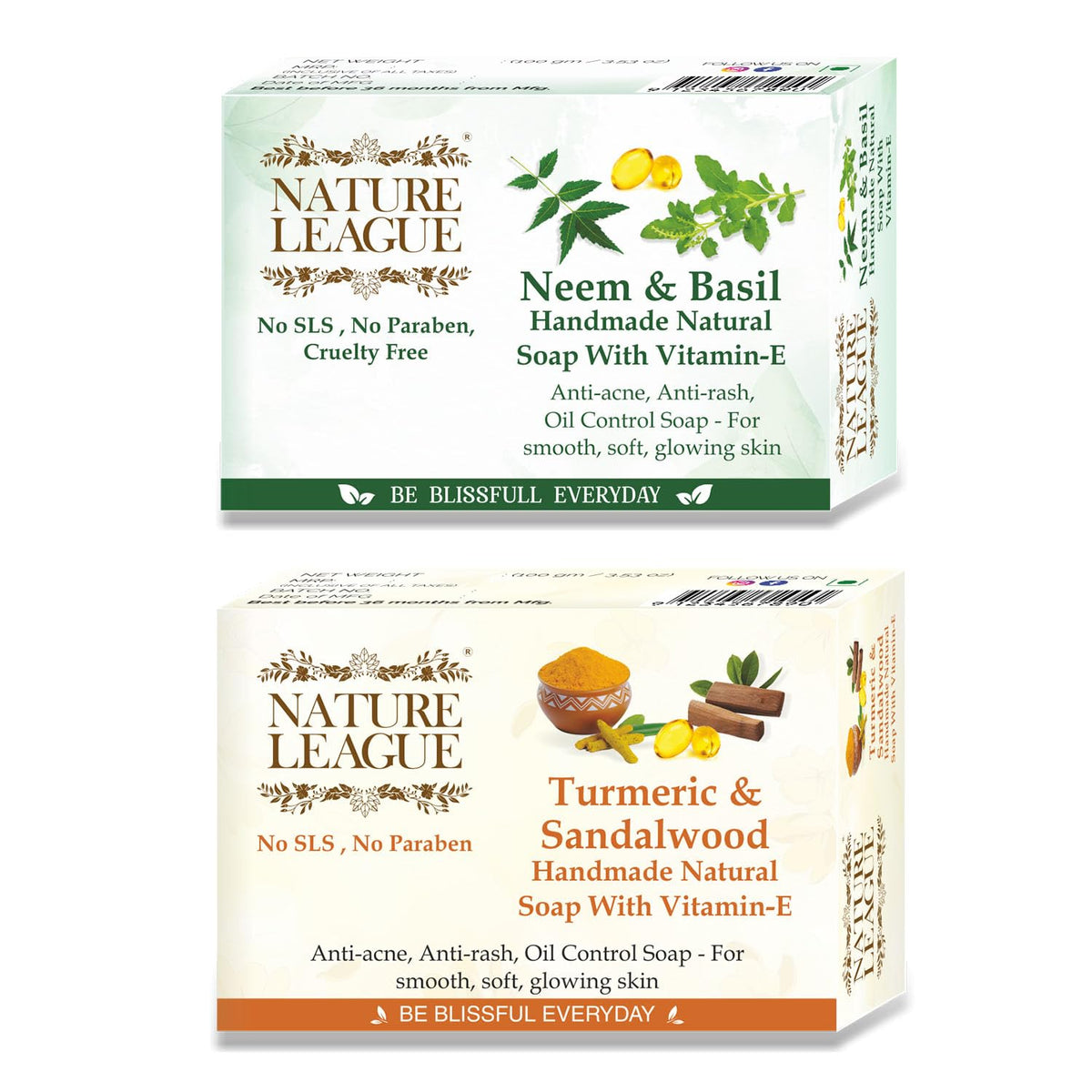 Natural Skin Nourishing Bath & Body Combo of Handmade Soaps, Made With Natural Oils, Goat Milk, Camphor, Vitamin-E, With Captivating Fragrance, SLS & Paraben Fr