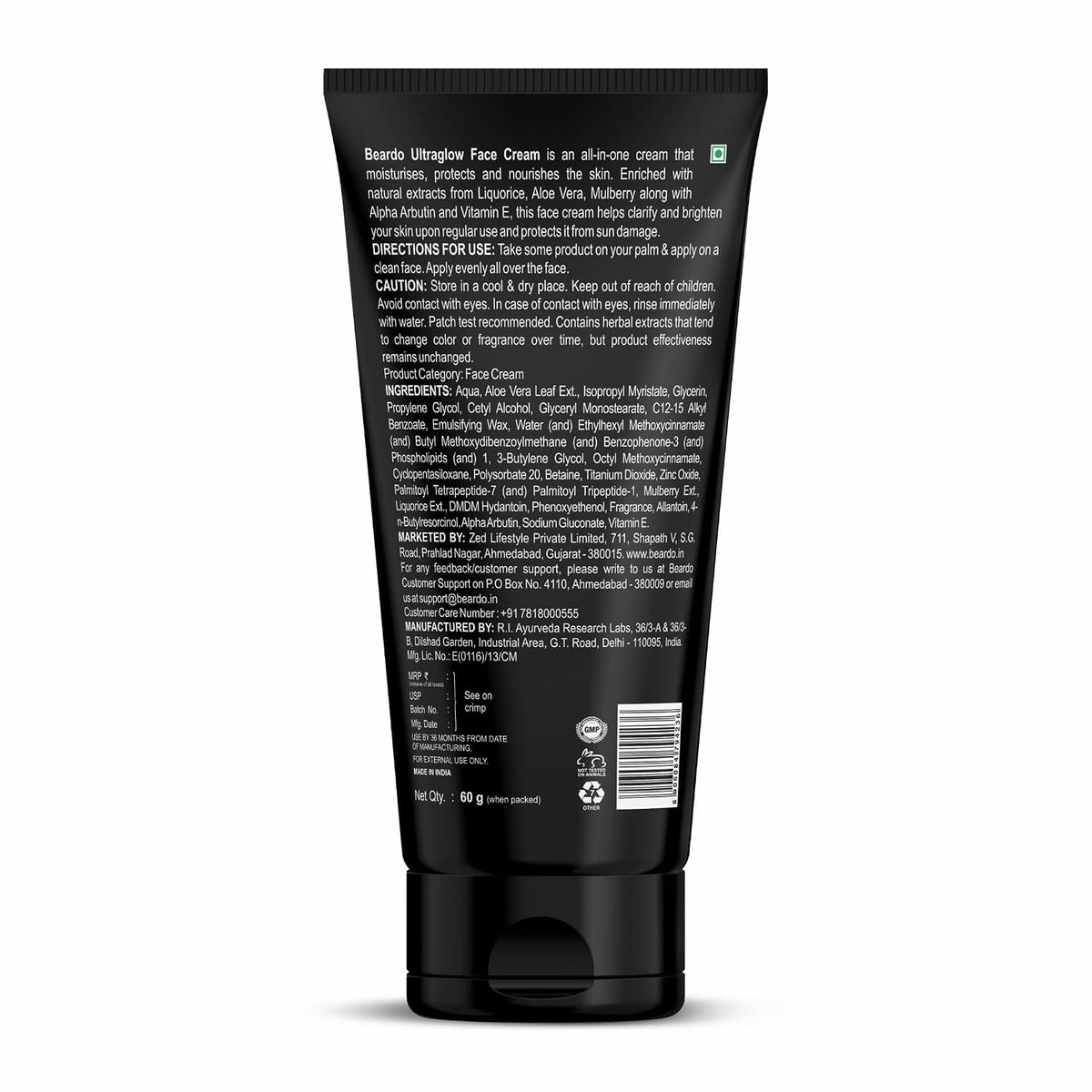 Beardo Ultraglow All in One Face Cream For Men with SPF 30, 60g | Aloe Vera With Vitamin E for Skin Brightening & Dark Spots Reduction Beardo Face cream