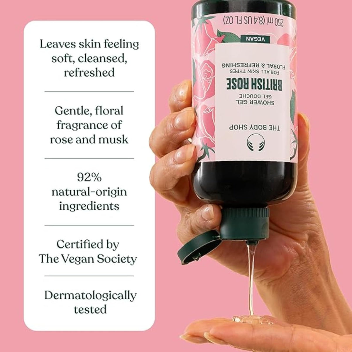 The Body Shop Shower Gel 250 Ml Rose 250 ml (Pack of 1)