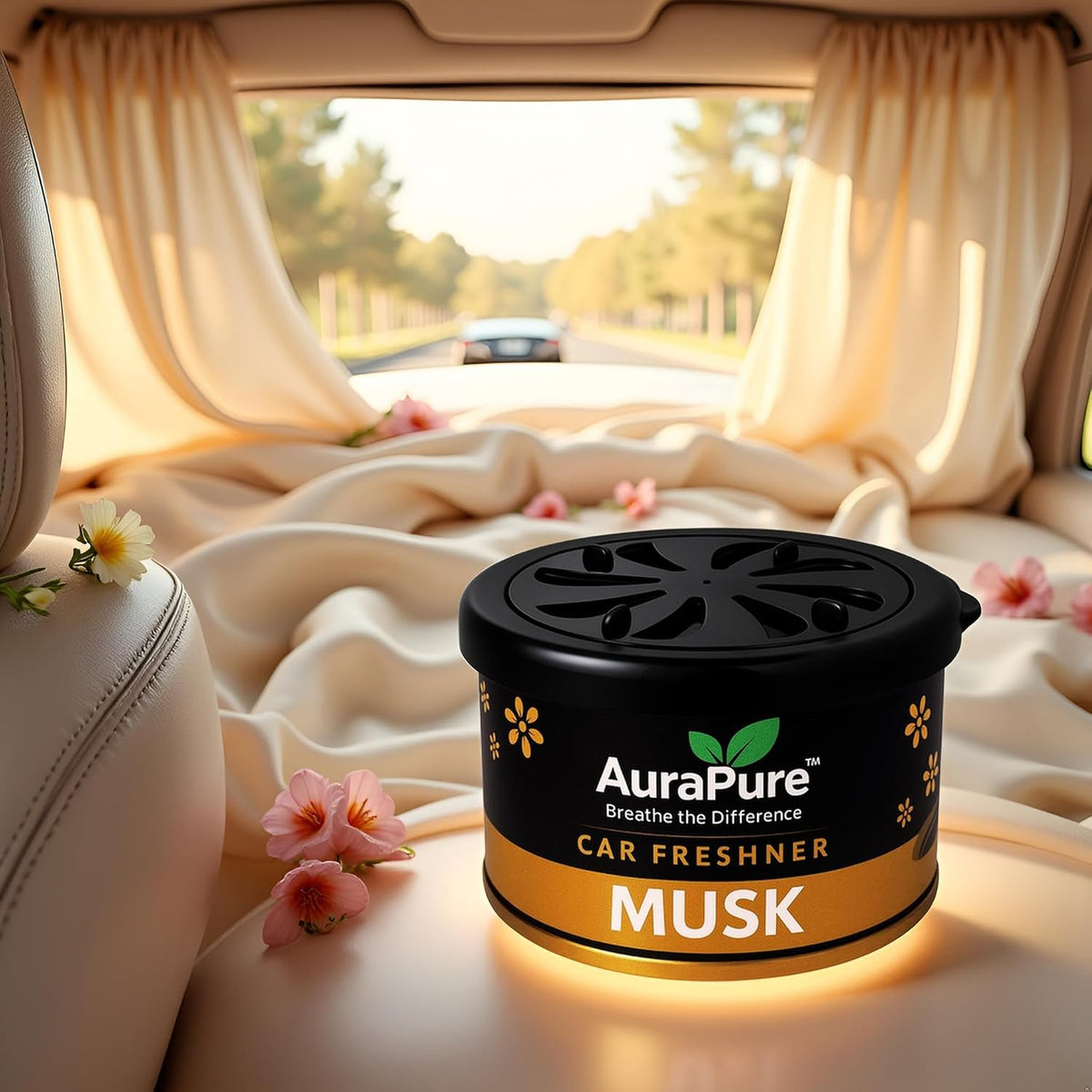 Musk Car Air Freshener Gel | Premium Long Lasting Gel Air Freshener for Car Dashboard, AC Vent & Interior | Rich Musk Fragrance Odor Eliminator | Spill-Proof Ca