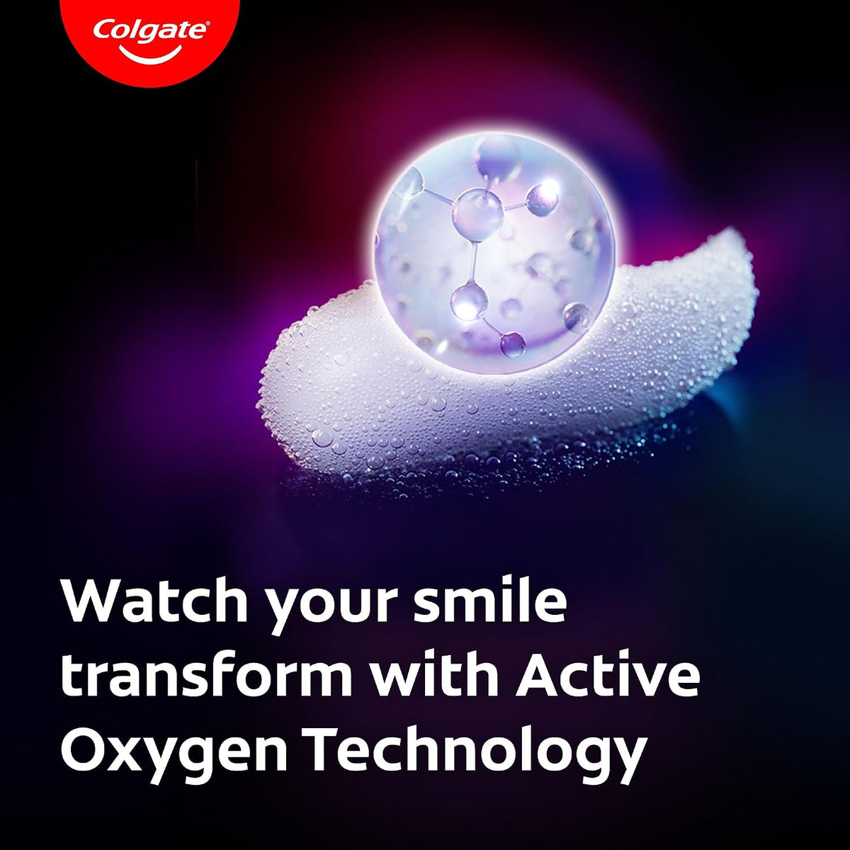Colgate Visible White O2, Teeth Whitening Toothpaste (50g) for noticeably whiter teeth starting in 3 days with Active Technology, Enamel Safe Teeth Whitening &