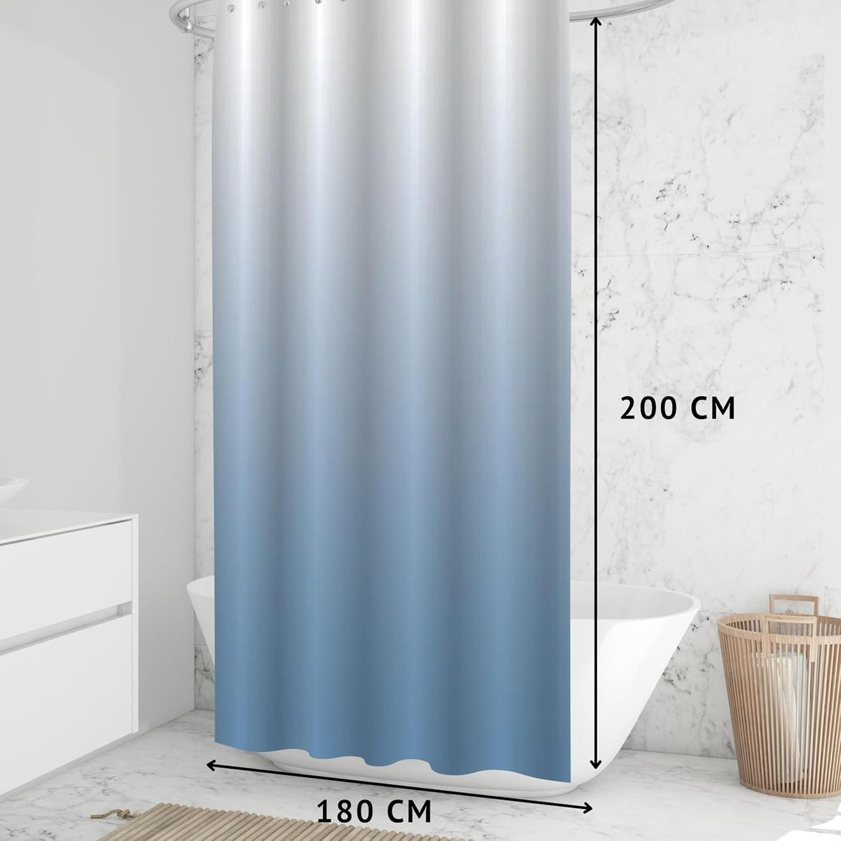 HOMETHREADS Embrace Luxury With Our 6.5 Feet Long Premium Polyester Shower Opaque Curtain With 12 Hooks For A Lavish Bathroom Ambiance | Stylish, Splendid, And