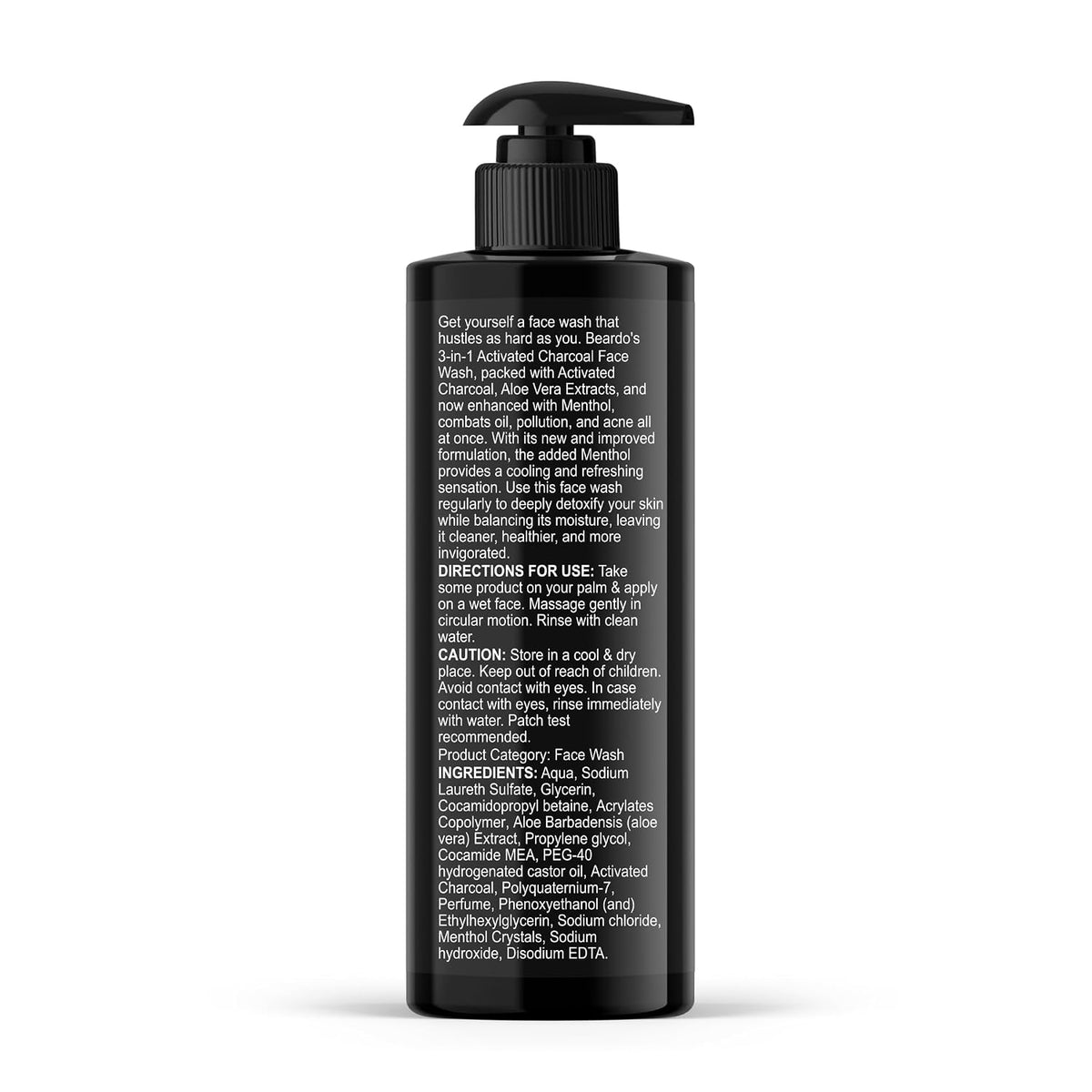 Beardo 3-in-1 Activated Charcoal Face Wash| Deep Cleanse, Exfoliate & Detoxify | All-in-One Face Wash for Oily Skin, Dirt & Pollution Removal | Oil Control Face