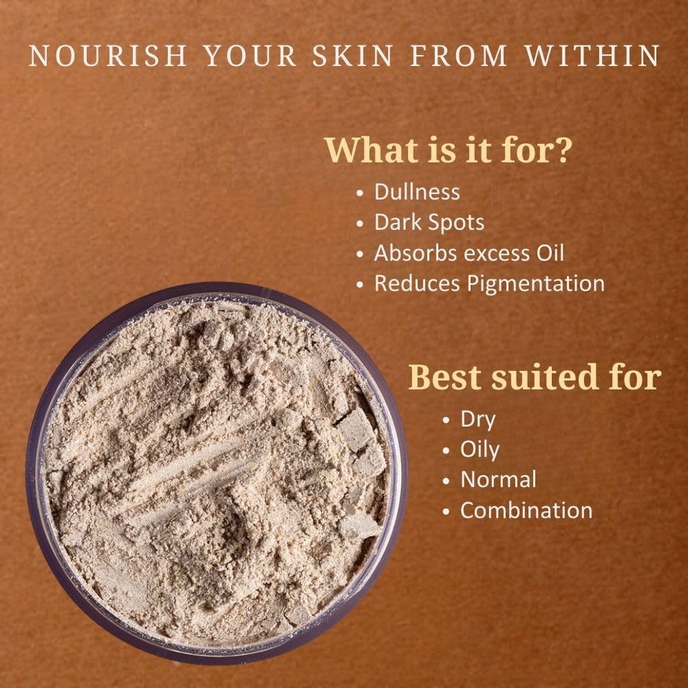 Svarasya Sumukha Ayurvedic Face Pack for women (ubtan powder) | The Ancient Fairness Face pack powder with Natural Ingredients (Sandalwood powder, Licorice powd