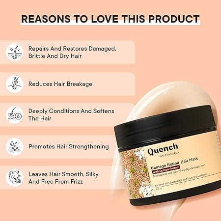 Quench - Damage Repair Hair Mask with Quinoa Protein & Ceramides (200ml)