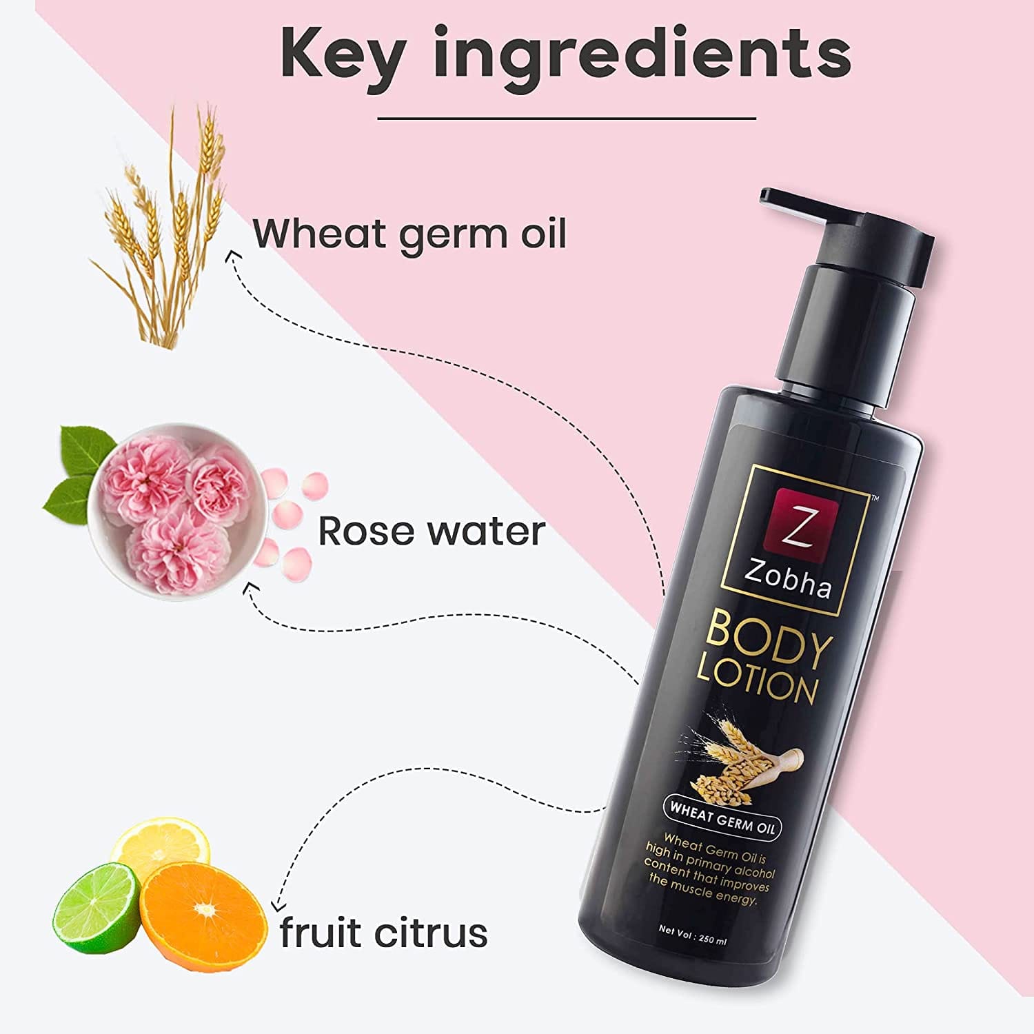 Zobha - Body Lotion With Pure Wheat Germ Oil (250ml)
