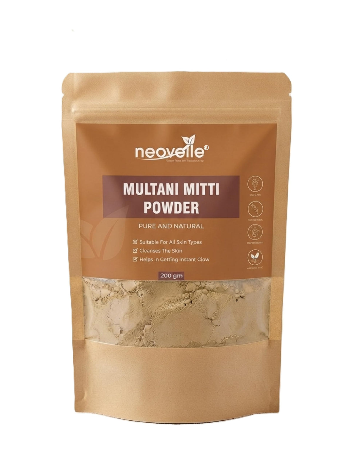 100% Natural Multani Mitti powder for Exfoliating, Soothing, Nourishing, Skin and Hair Fuller's Earth, Bentonite Clay | 200gm - PACK OF 5 200 g (Pack of 5)