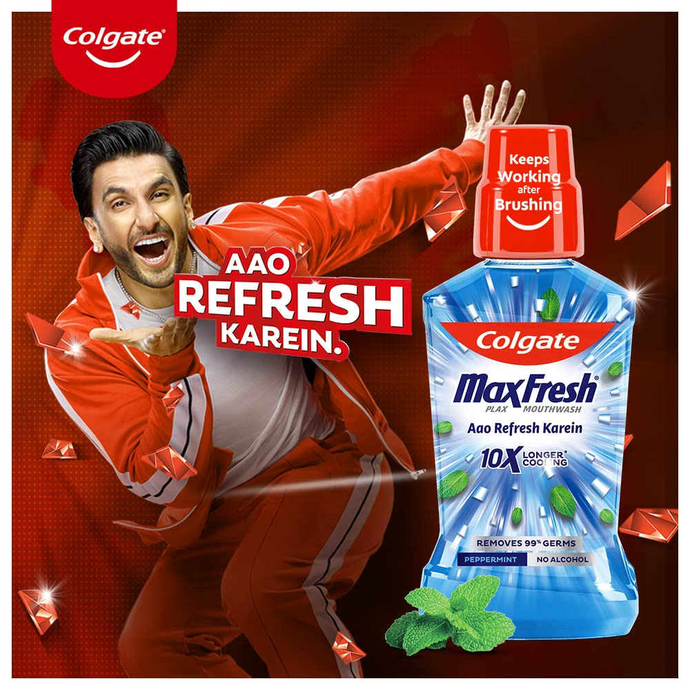 Colgate Plax Pepper Mint Mouthwash, 0% Alcohol - 500 ml & Gentle UltraFoam Ultra Soft Bristles Manual Toothbrush & Strong Teeth Cavity Protection Toothpaste, Co