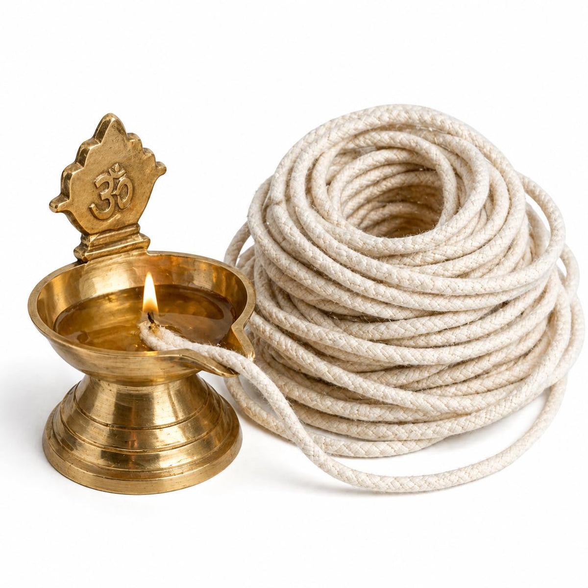 akhand Jyoti Diya batti - Long Akhand Jyot Batti for Diya|Pure Cotton Akhand dhaga Wicks|Lambi Batti for Brass Diya Round Jyot Cottons Wicks Batti for Diya Pooj
