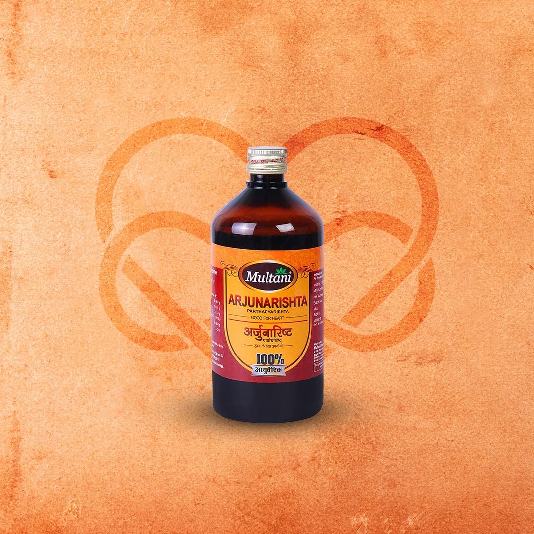 Multani Arjunarishta |Helpful in Maintaining Wellness of Heart | Supports Healthy Cholestrol Levels | Ayurvedic Cardiac Tonic 450 ML 450 ml (Pack of 1)
