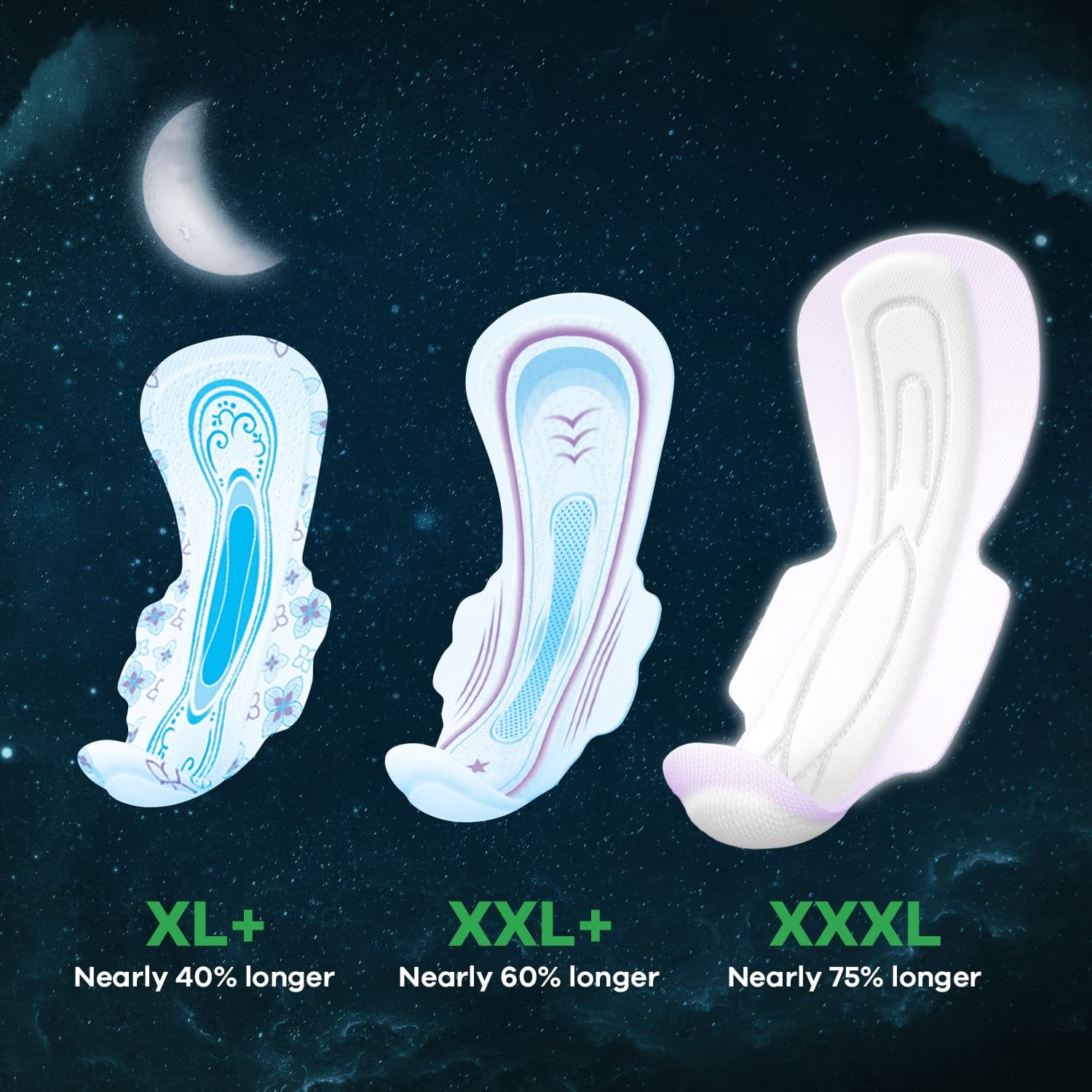 Whisper - Bindazzz Night Sanitary Pads For Women, XXX-Large Pack of 10 Napkins