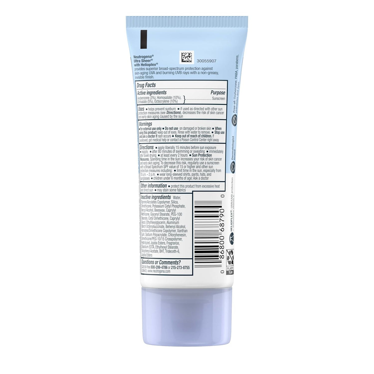 Neutrogena Ultra Sheer Dry-Touch Sunscreen Lotion SPF 55, 3 fl oz 3 Fl Oz (Pack of 1) SPF 55