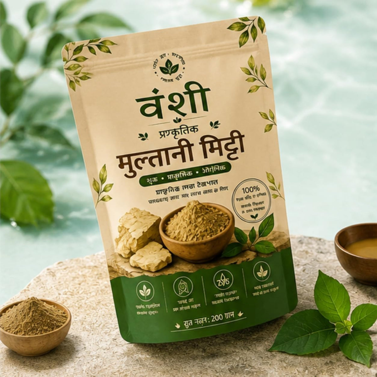 Multani Mitti Powder for Face and Hair Care | 100% Natural Fuller’s Earth Clay Powder | Herbal Beauty Care Powder