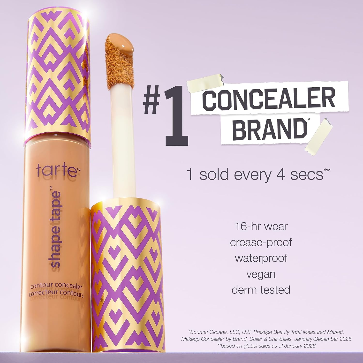 tarte Full Shape Tape Powder Contour Concealermatte, Fair Neutral, 1 Pack