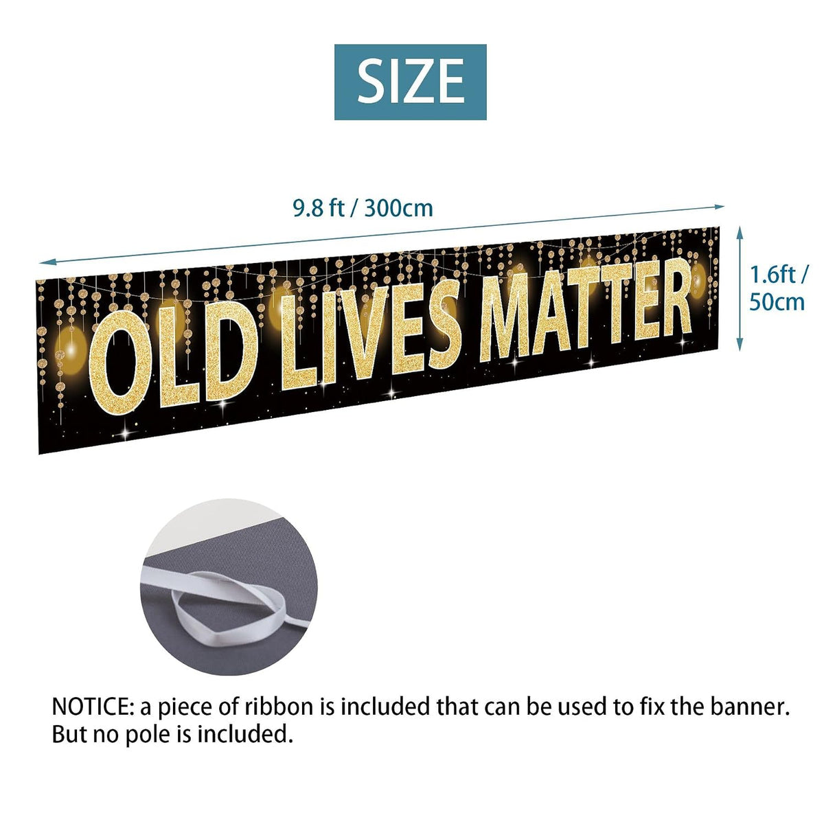 Joyiou Old Lives Matter Birthday Banner Backdrop, Funny Retirement or 40th 50h 60th 70th 80th Birthday Gifts Party Decorations for Men, Unique Gag Gifts Supplie