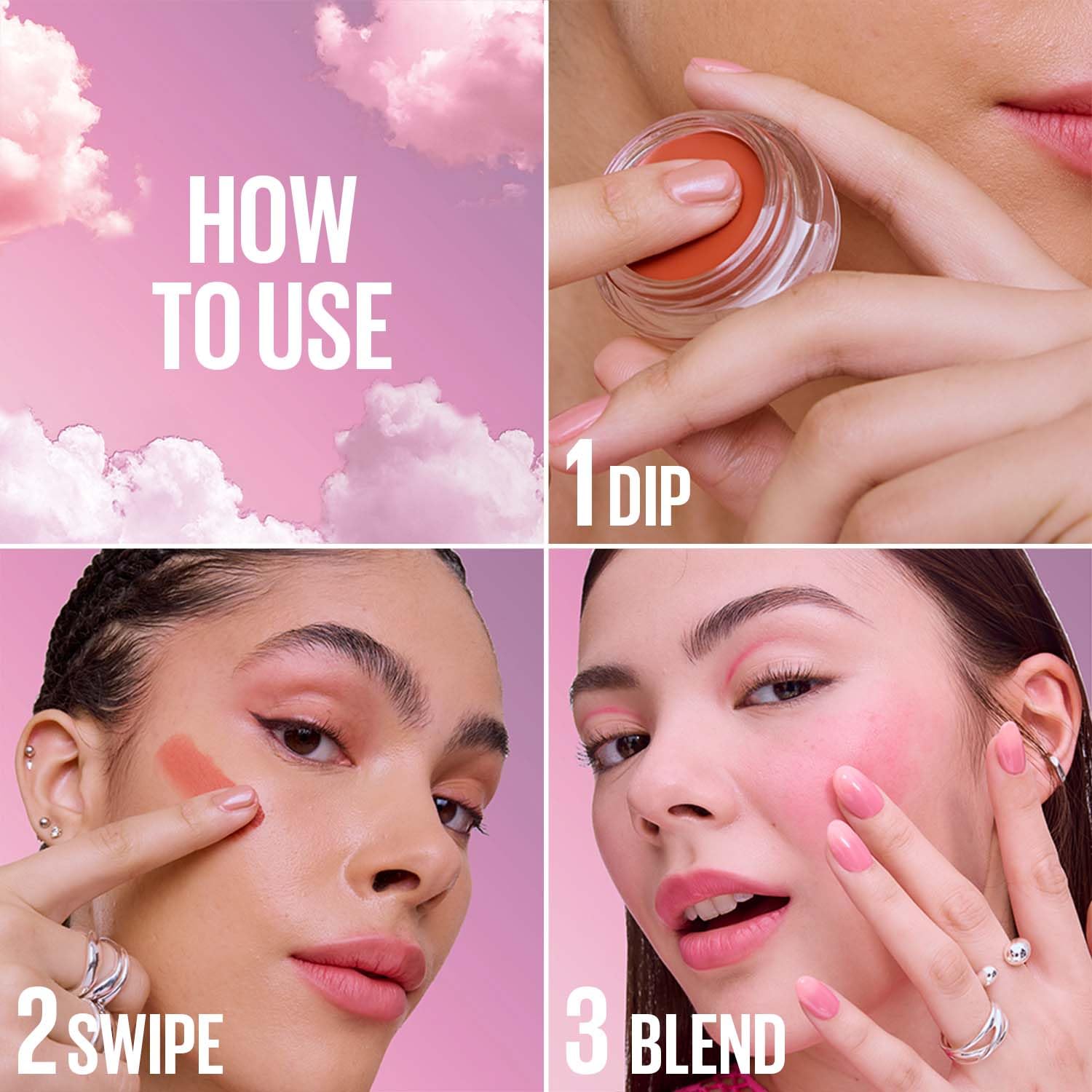 Maybelline Cloudtopia Cheek & Lip Mousse Blush | Lightweight, Pigmented Mousse in Dreamy Dawn, 5g
