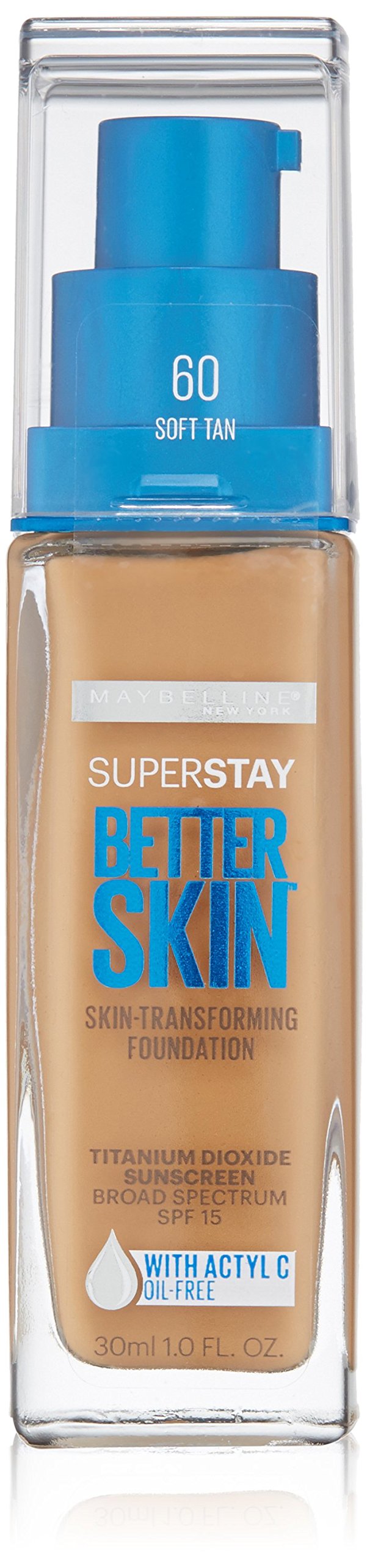 Maybelline Full Matte Finish Cream Super Stay Better Skin Foundation, Soft Tan, 1 fl. oz.