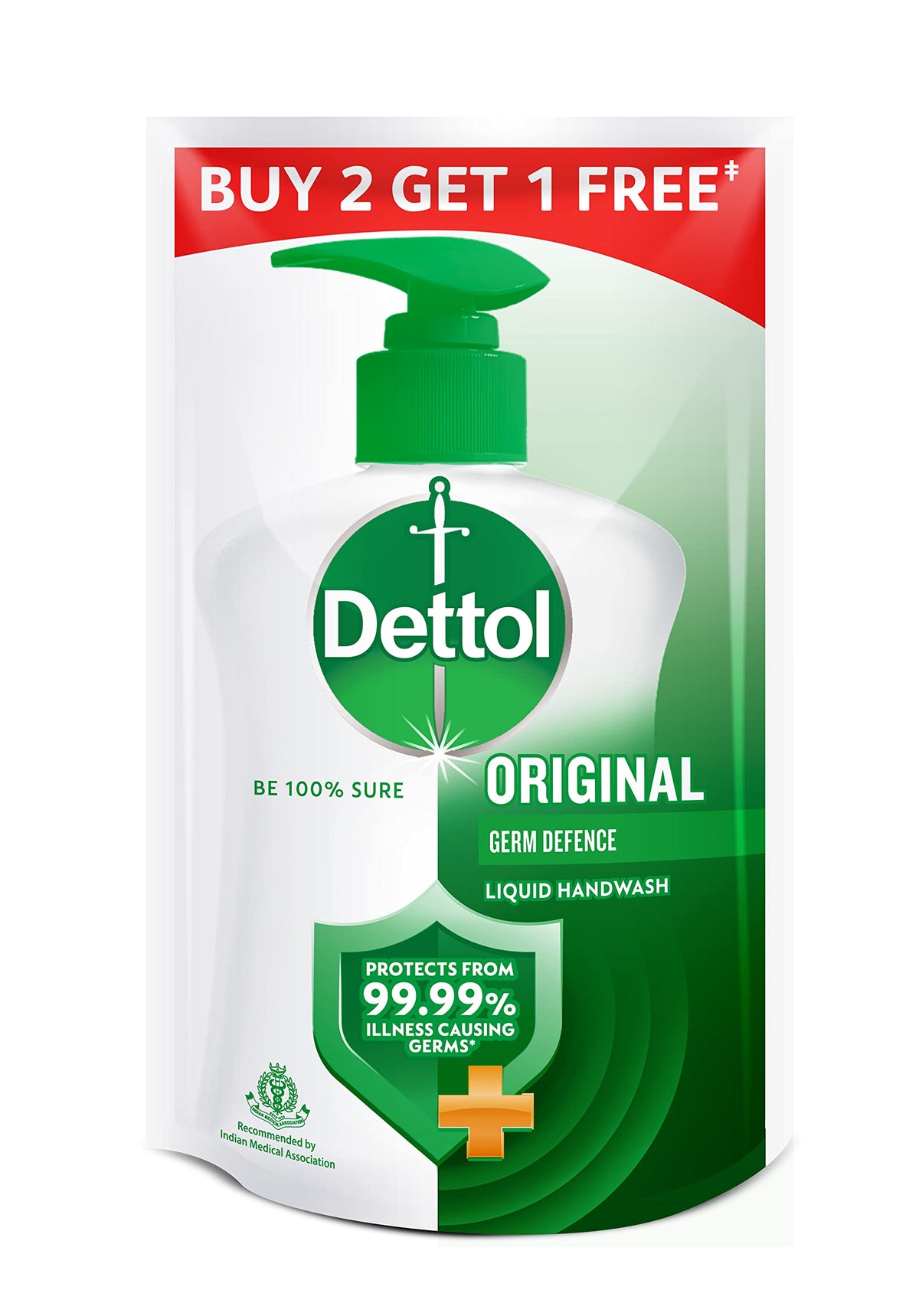 Dettol Original Handwash Liquid Soap Refill, 175ml (Pack of 3) | Germ Defence Formula | 10x Better Germ Protection