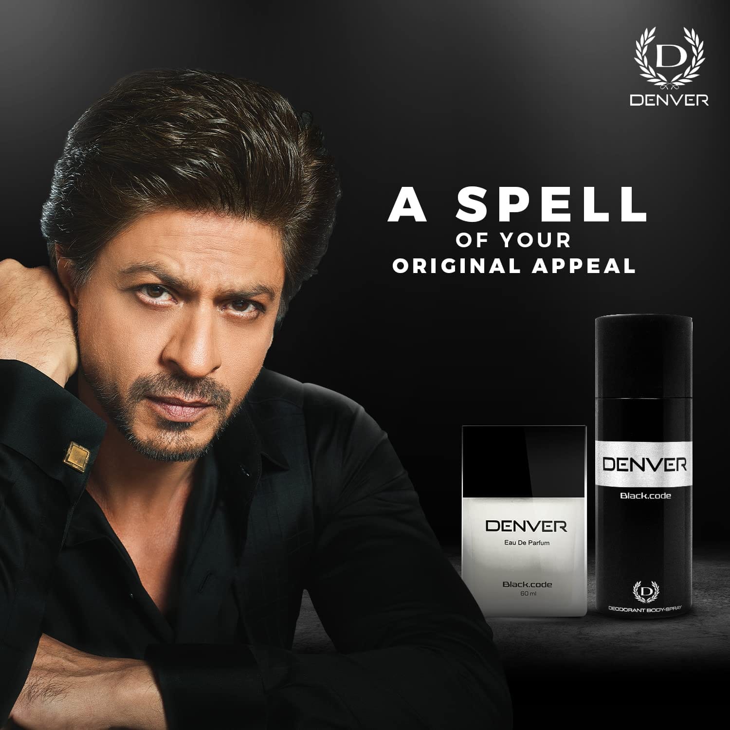 DENVER - Black Code Exclusive Collection Gift Set : Deo (150ML) + Perfume (60ML) - Men